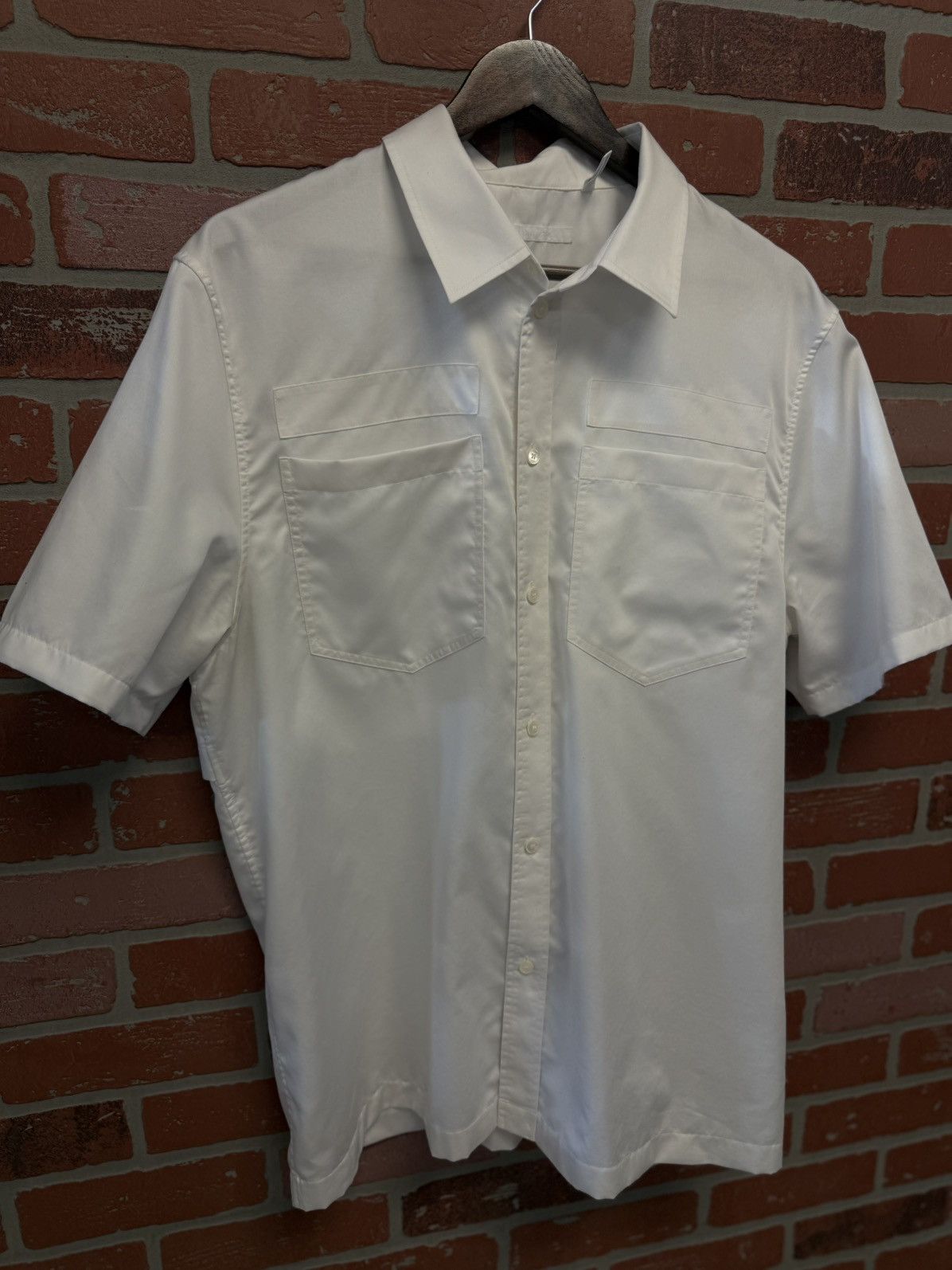 Helmut Lang Helmut Lang White Dress Shirt Size Large 🧼 Size US L / EU 52-54 / 3 - 3 Thumbnail