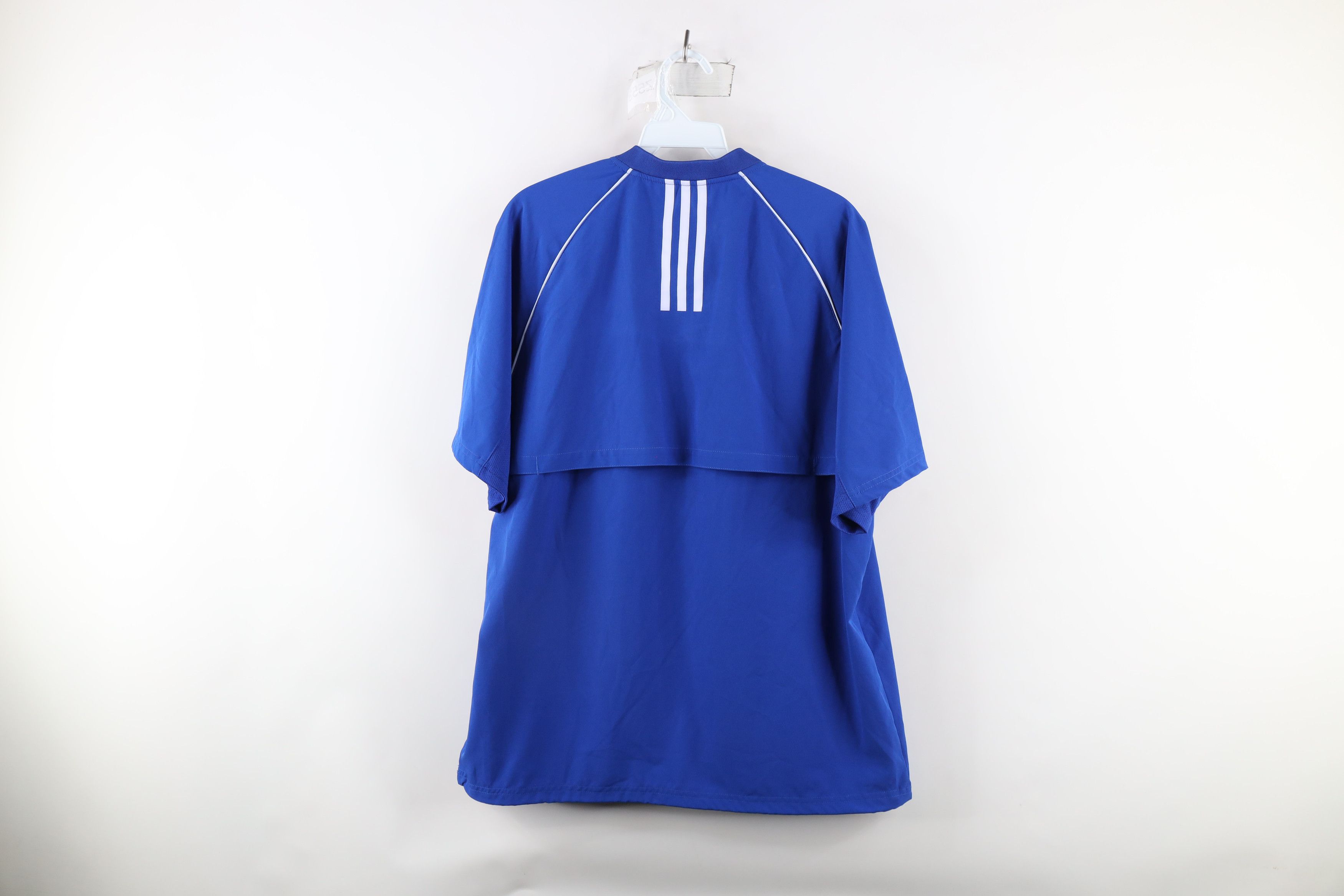 Adidas × Vintage Adidas Out Short Sleeve Half Zip Pullover Jacket Royal Blue Size US XL / EU 56 / 4 - 9 Thumbnail