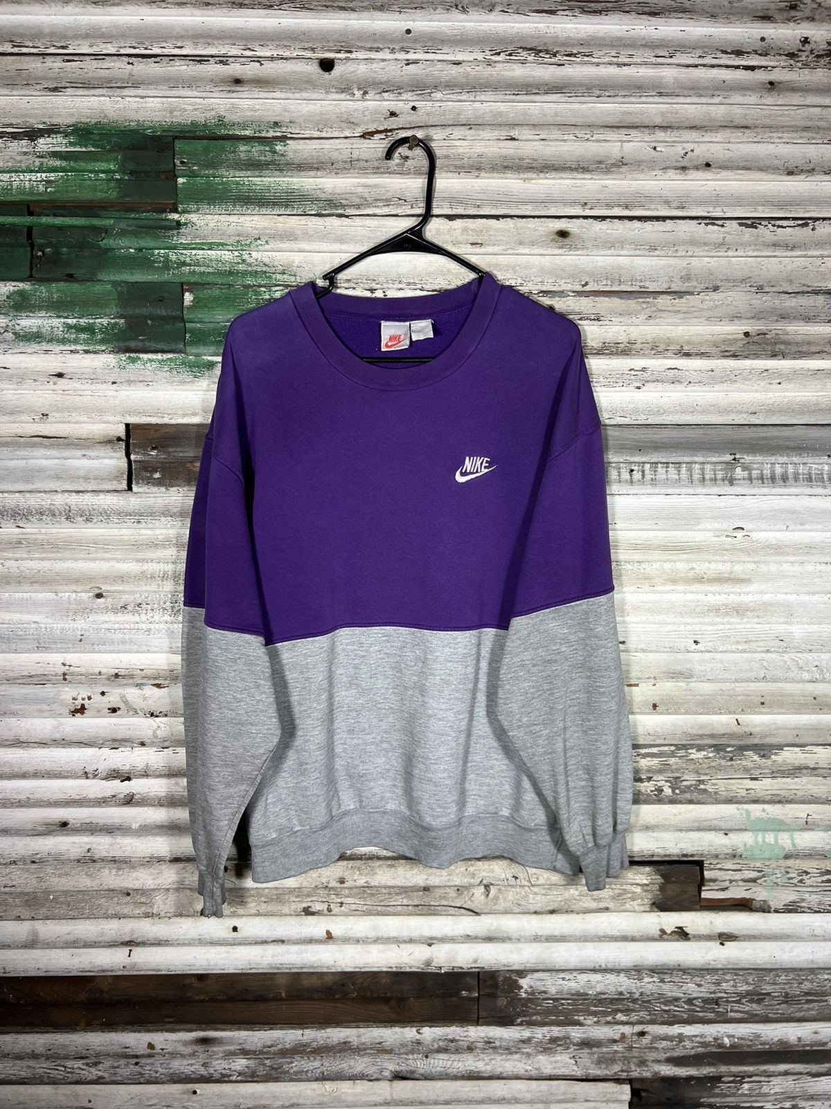 Nike × Vintage Vintage Two Tone Nike Sweatshirt Size US XL / EU 56 / 4 - 1 Thumbnail