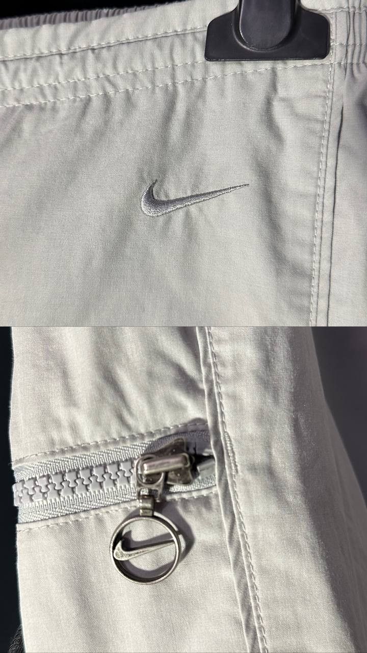 Nike × Vintage Nike Vintage Windbreaker Track Pants pockets logo zip Y2K Size 30" / US 8 / IT 44 - 4 Thumbnail