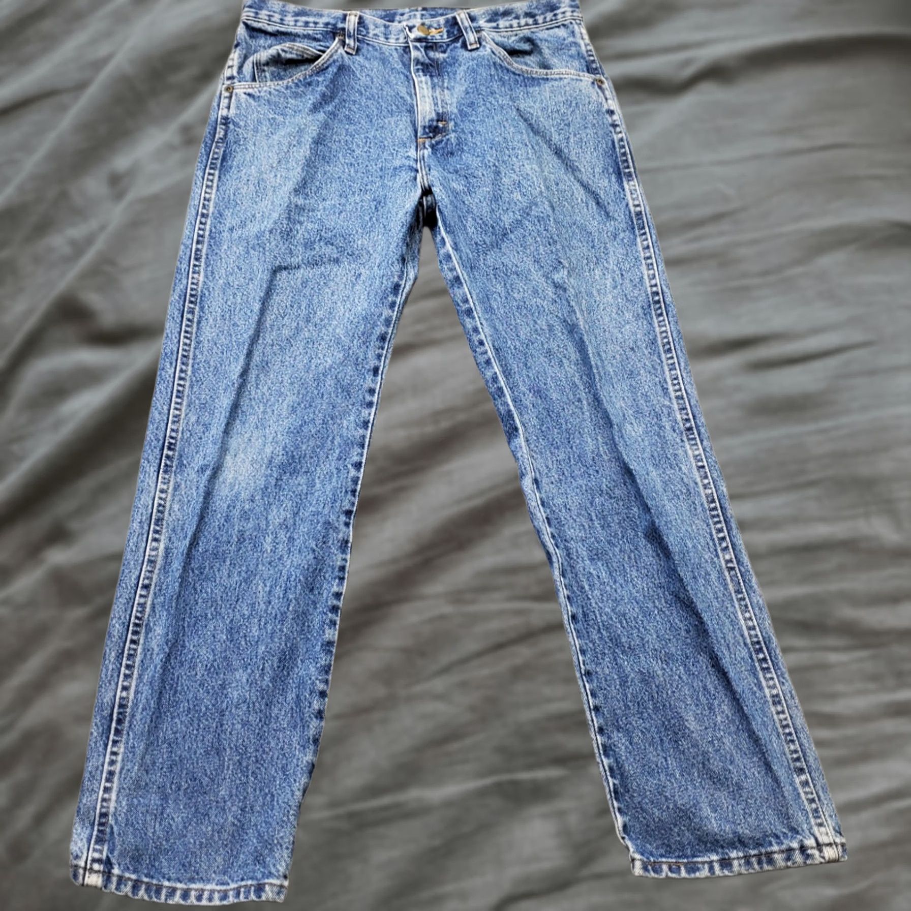 Wrangler Wrangler Jeans Mens 33x30 Blue Denim Five Star Premium Regular Fit Comfort Shirt? Size US 33 - 1 Thumbnail