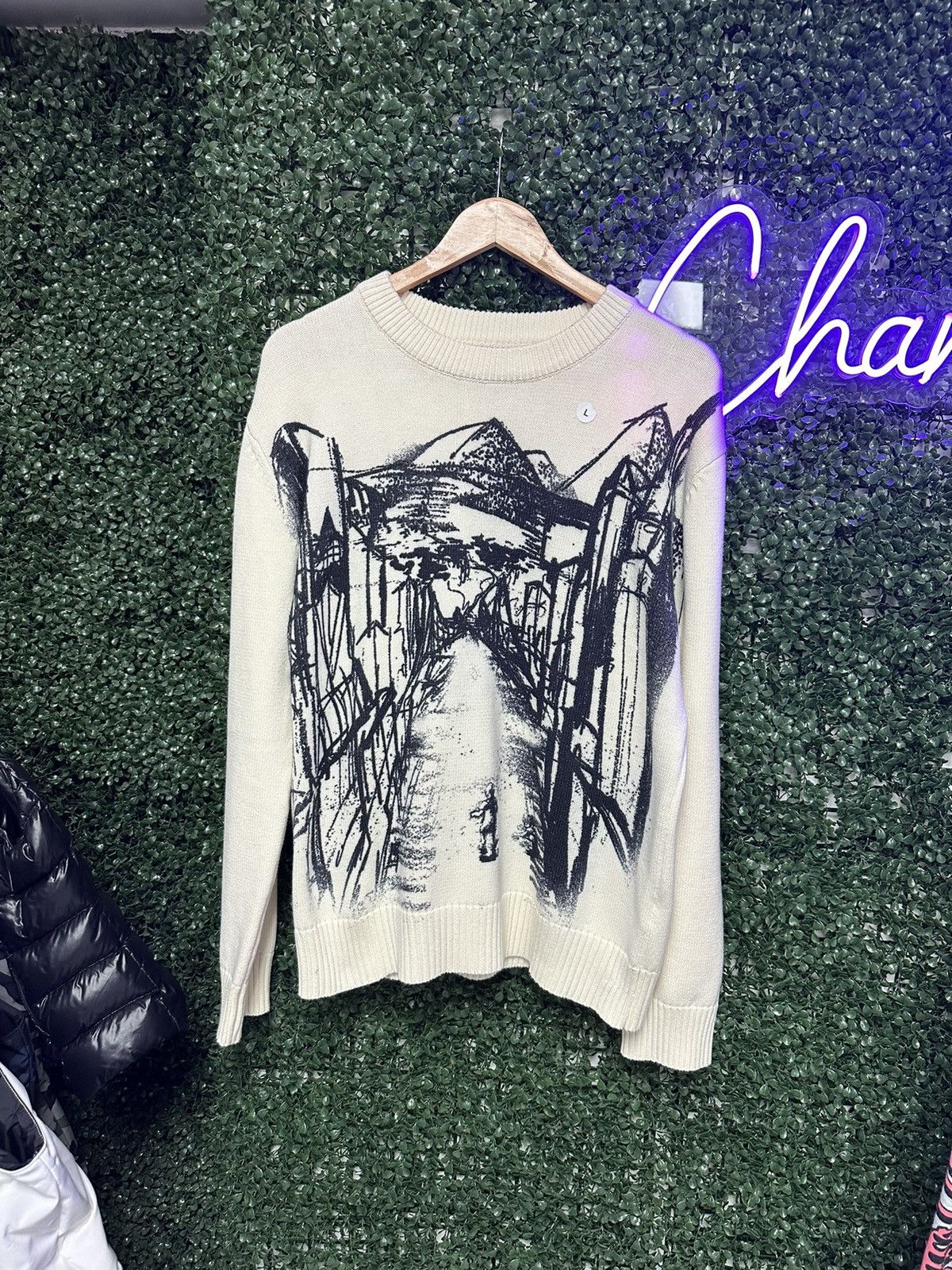 Barriers Barriers Knit Sweater Cream and Black Size US L / EU 52-54 / 3 - 1 Thumbnail