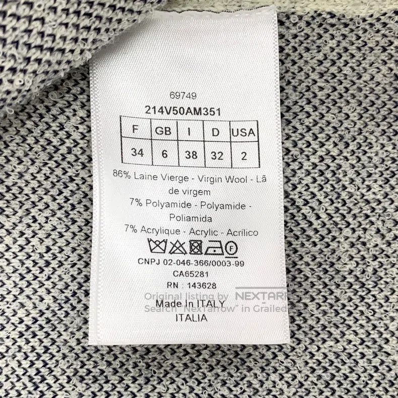 Dior Dior Colour block logo letter embroidery wool stand-up col Size XXS / US 00 / IT 34 - 7 Thumbnail