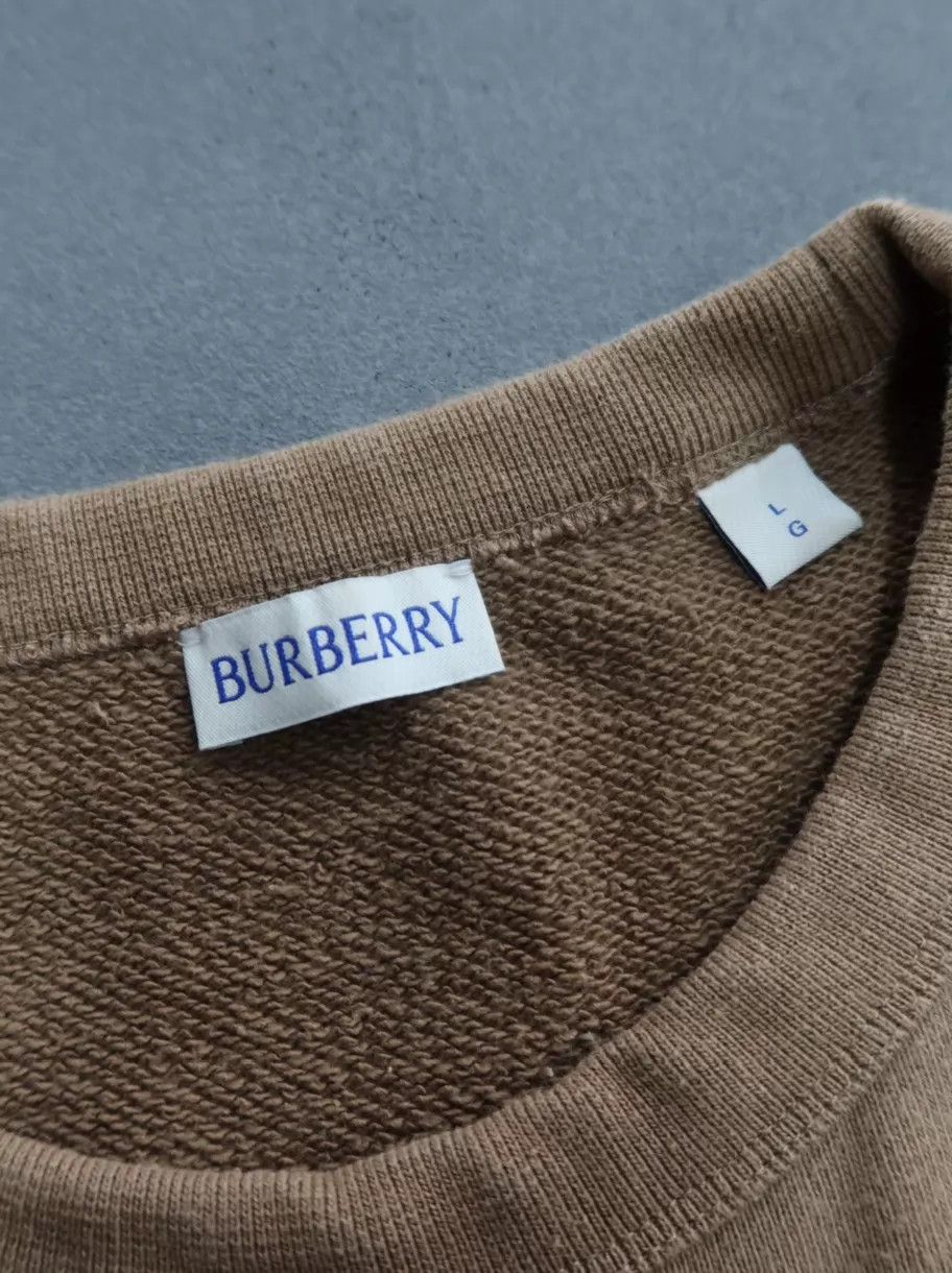 Burberry Burberry Check Cotton Crew Slim Sweatshirt Men's L Size US L / EU 52-54 / 3 - 3 Thumbnail