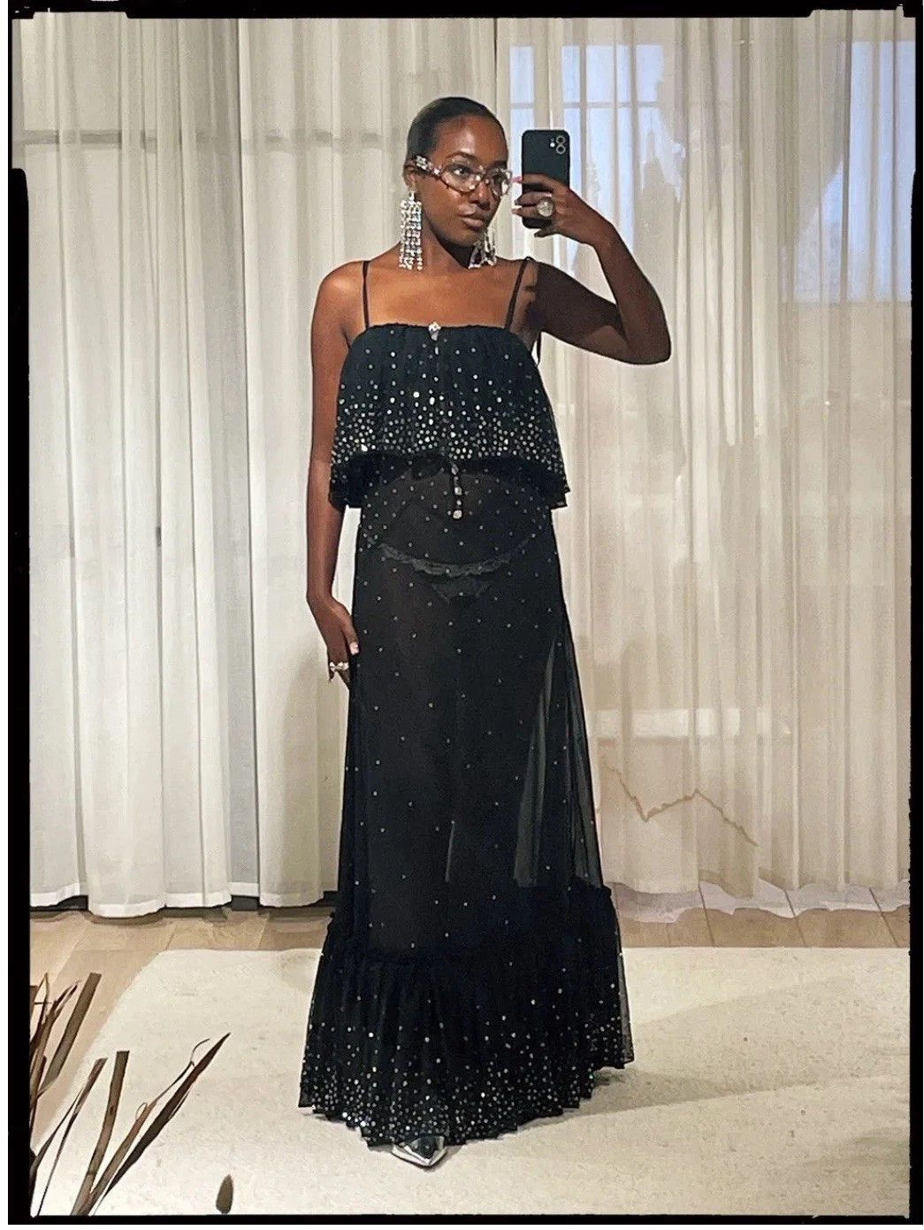 H&M × Paco Rabanne Paco Rabanne x H&M Crystal Black Long Dress Size M EUR42 Size M / US 6-8 / IT 42-44 - 1 Thumbnail