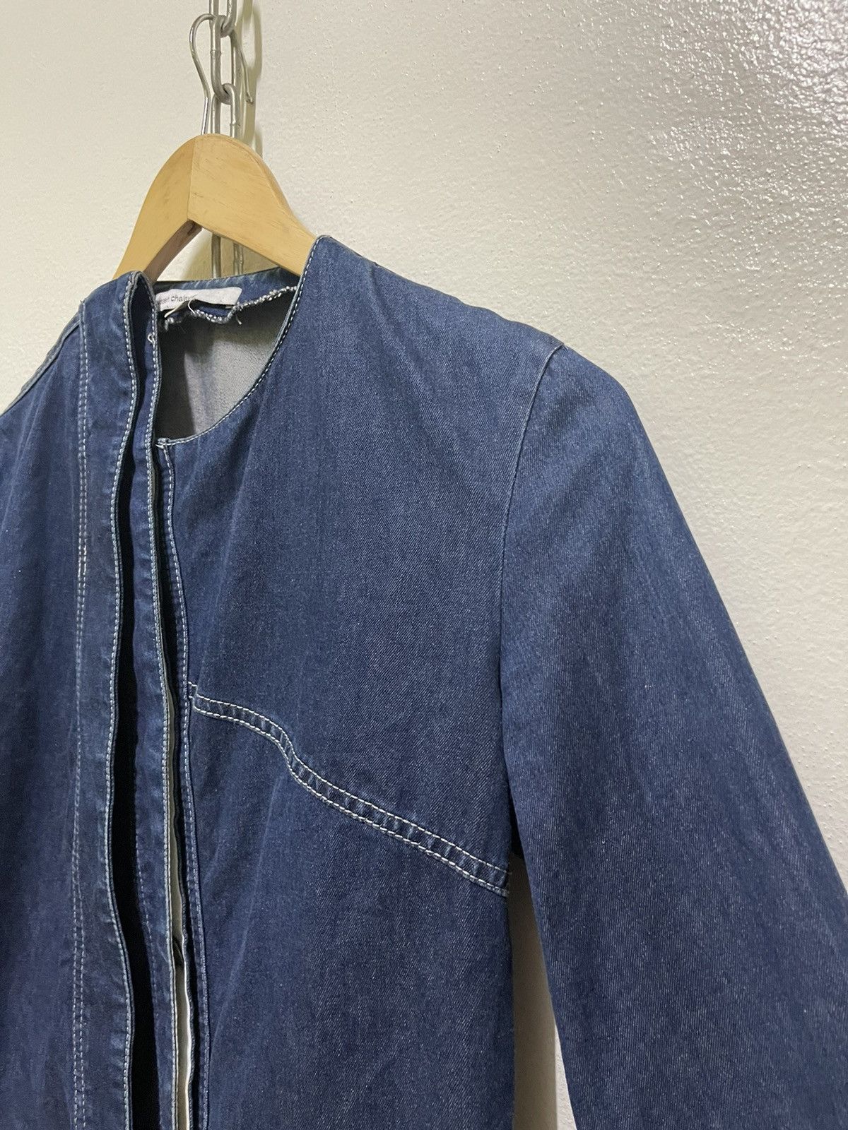 Designer × Hussein Chalayan × Vintage Hussein Chalayan Asymmetrical Denim Jacket SS2000 Italy Size S / US 4 / IT 40 - 4 Thumbnail