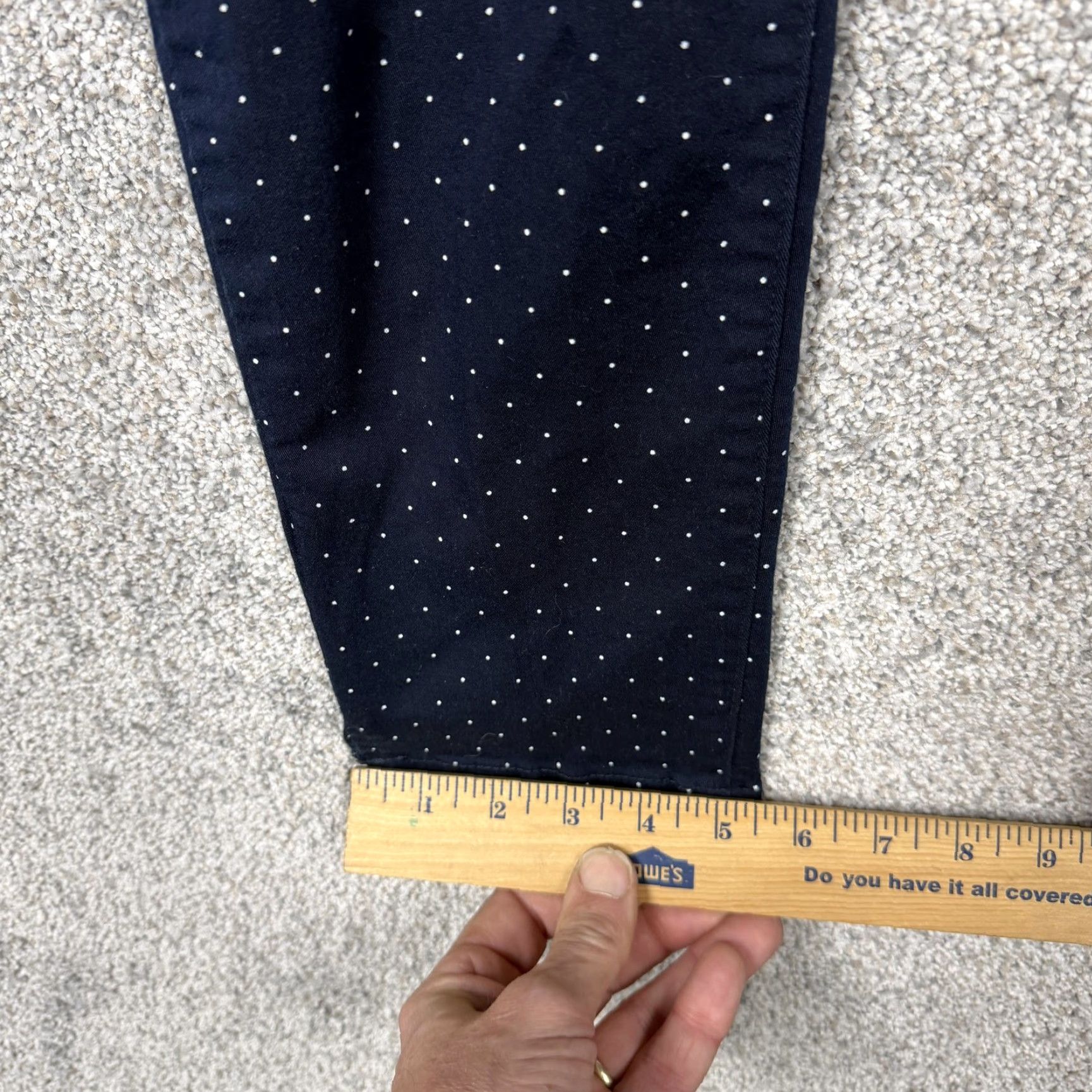 Vintage Wit & Wisdom Jeans Womens 4 31x26 Blue Polka Dot Mid Rise Skinny Preppy Coastal Size 27" / US 4 / IT 40 - 3 Thumbnail
