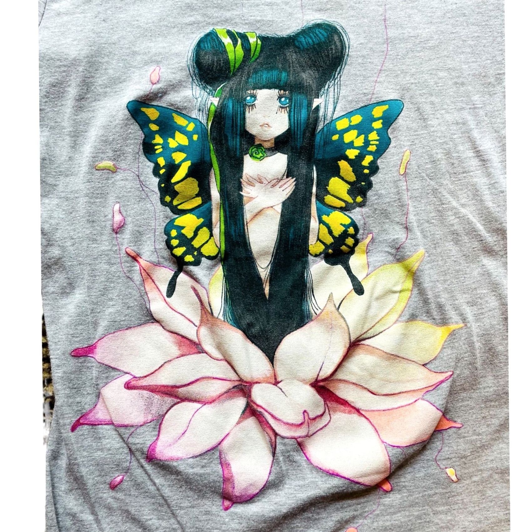 Vintage SZ Women’s Gray Anime Fairy Short Sleeve T-Shirt Sz Small Y2K Tee Pullover Shirt Size S Crew Neck Cotton Blend Embroidered Size S / US 4 / IT 40 - 4 Thumbnail