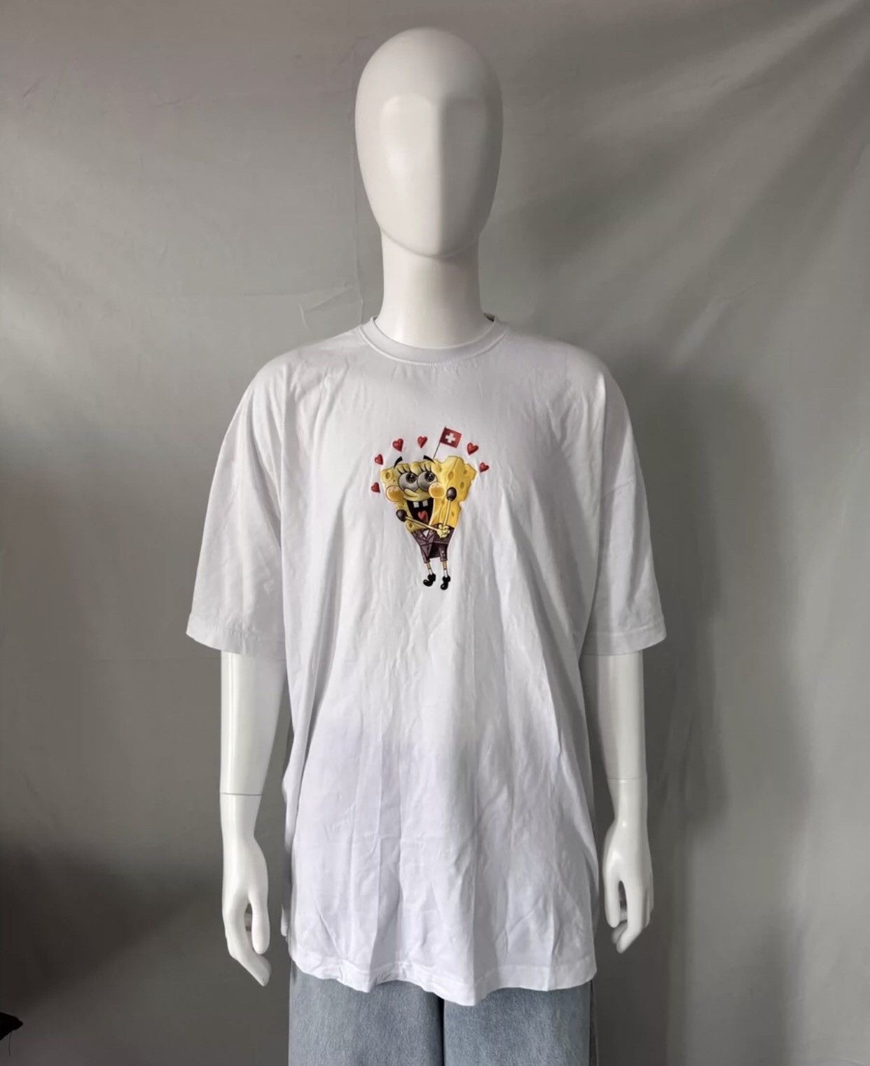image of Vetements Spongebob Squarepants Animation Short Sleeves in White, Men's (Size Small)