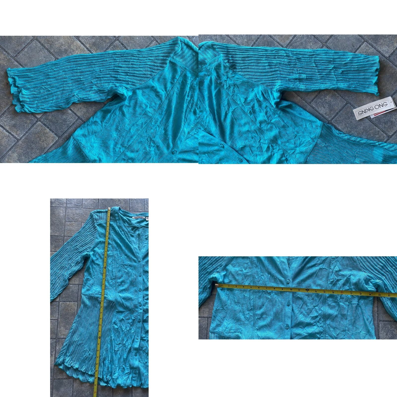 Vintage Sno Skins Cardigan Women NWT XL Turquoise Blue Made In USA Size XL / US 12-14 / IT 48-50 - 8 Thumbnail