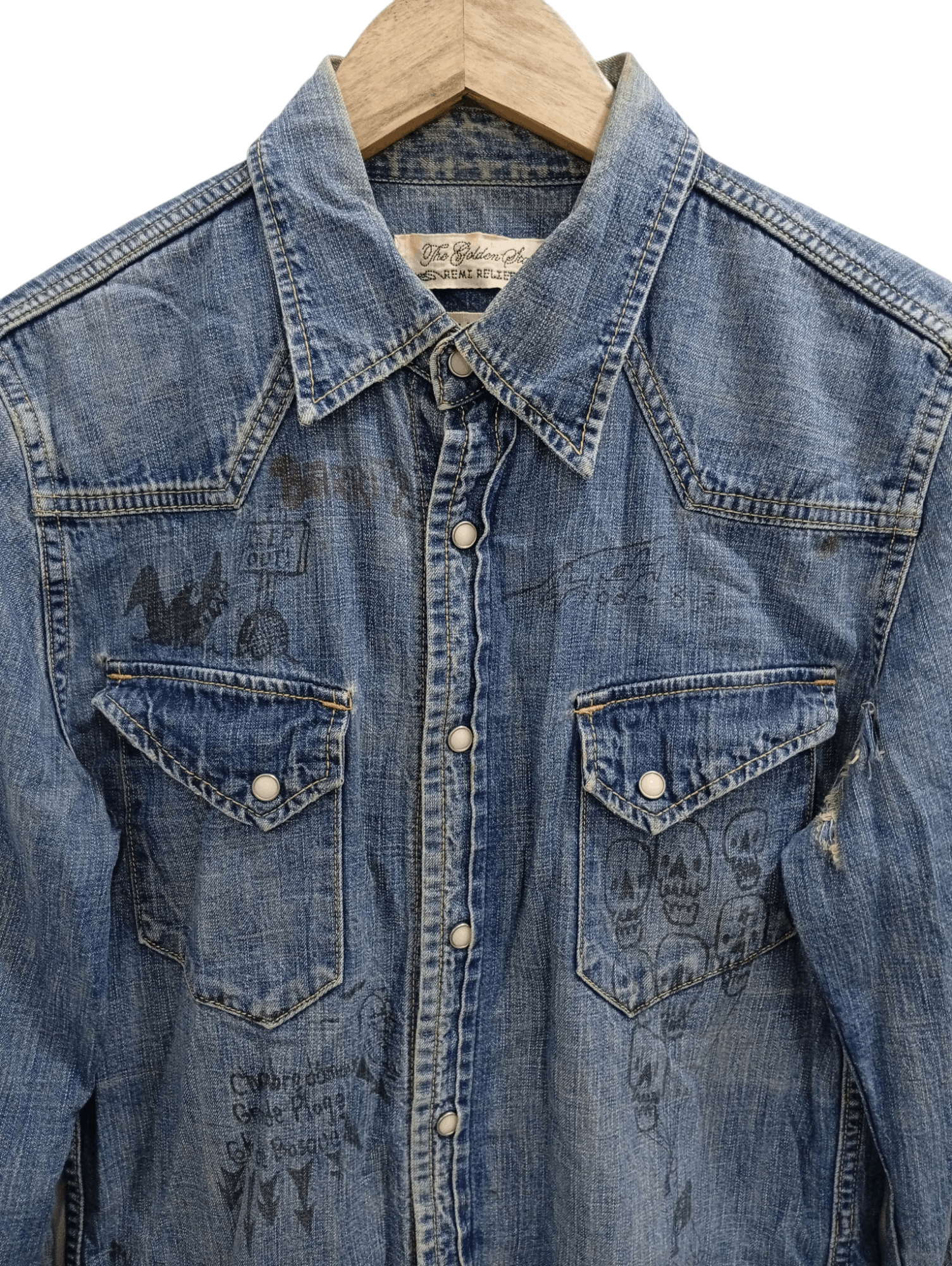 Japanese Brand × Remi Relief 🔥🔥Remi Relief Artwork Denim Chambray Shirt Size US M / EU 48-50 / 2 - 16 Thumbnail