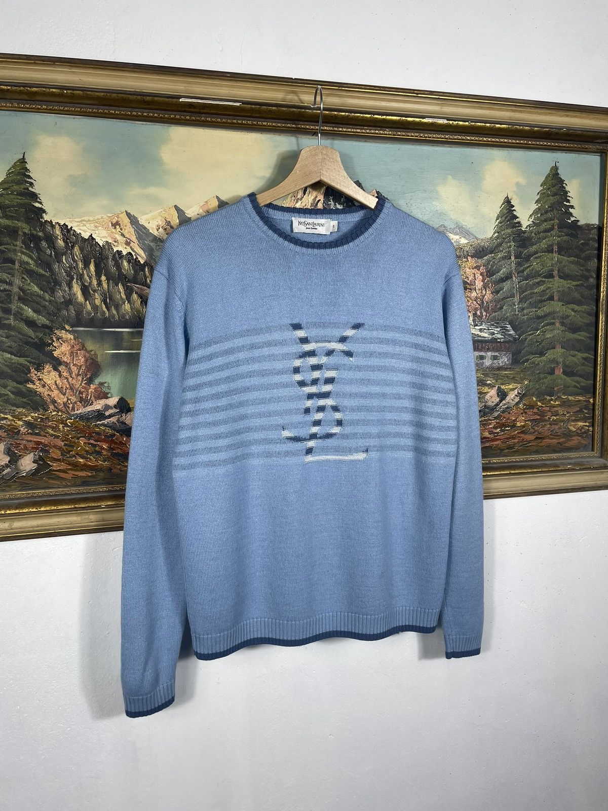 Vintage × Yves Saint Laurent YSL 00s Retro Jumper Pull Knitwear Luxury High End Designer Size S / US 4 / IT 40 - 2 Thumbnail