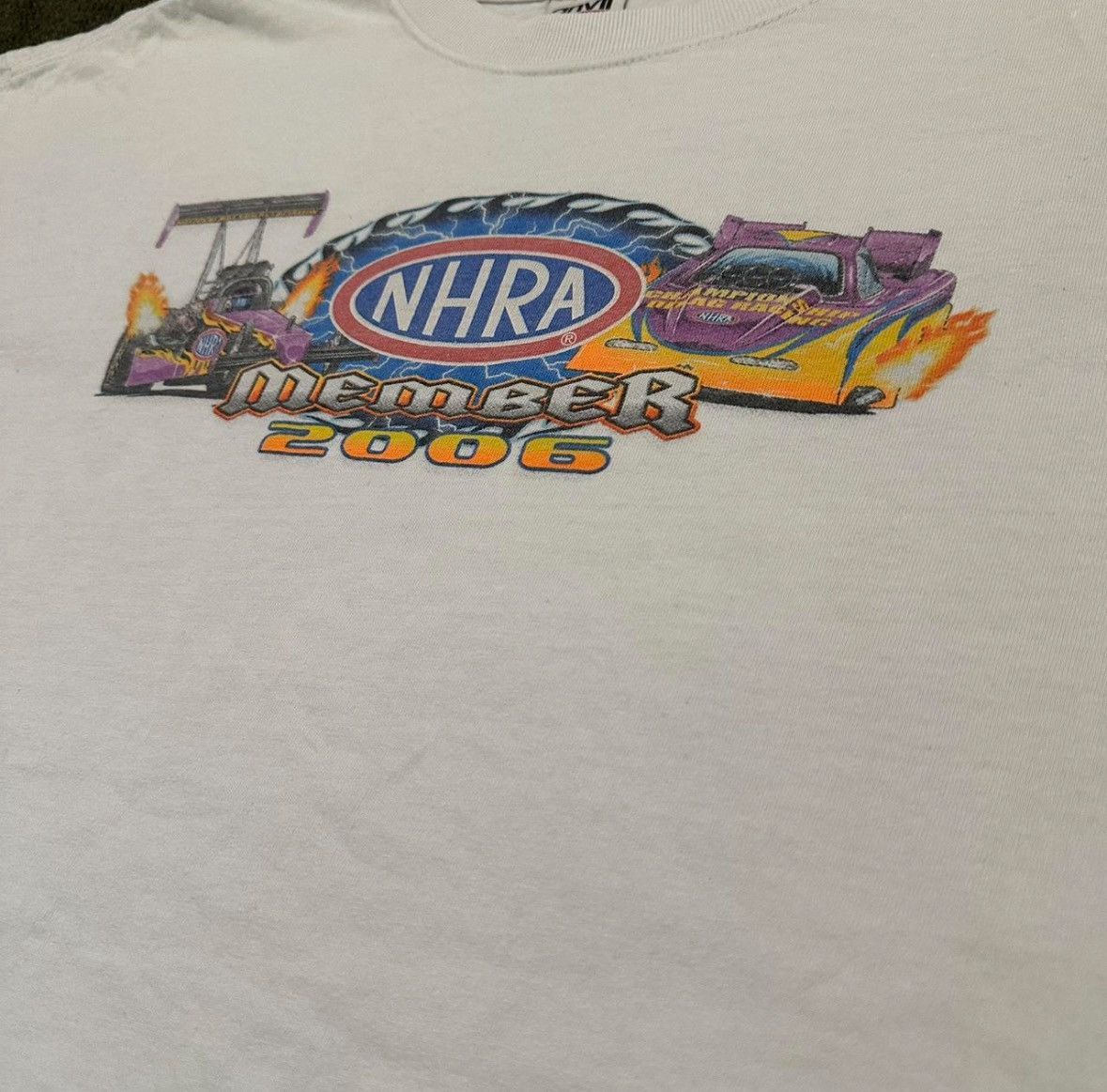 Anvil Vintage White Anvil Race NHRA Member 2006 T-shirt Size US XL / EU 56 / 4 - 2 Thumbnail