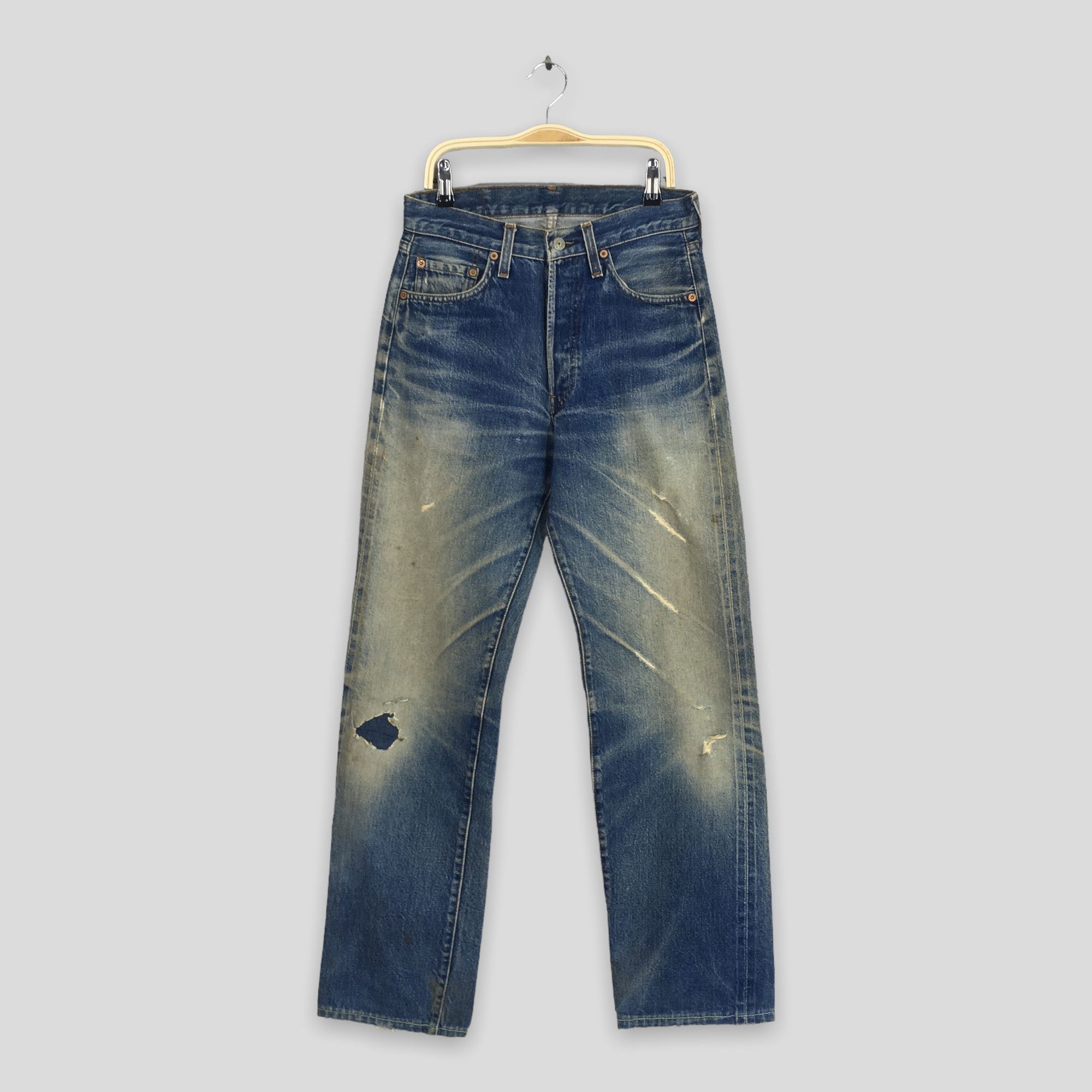 Levi's Size 27x30 Vintage Levi's 501 Big E Redline Blue Jeans S1915 Size 27" / US 4 / IT 40 - 1 Thumbnail