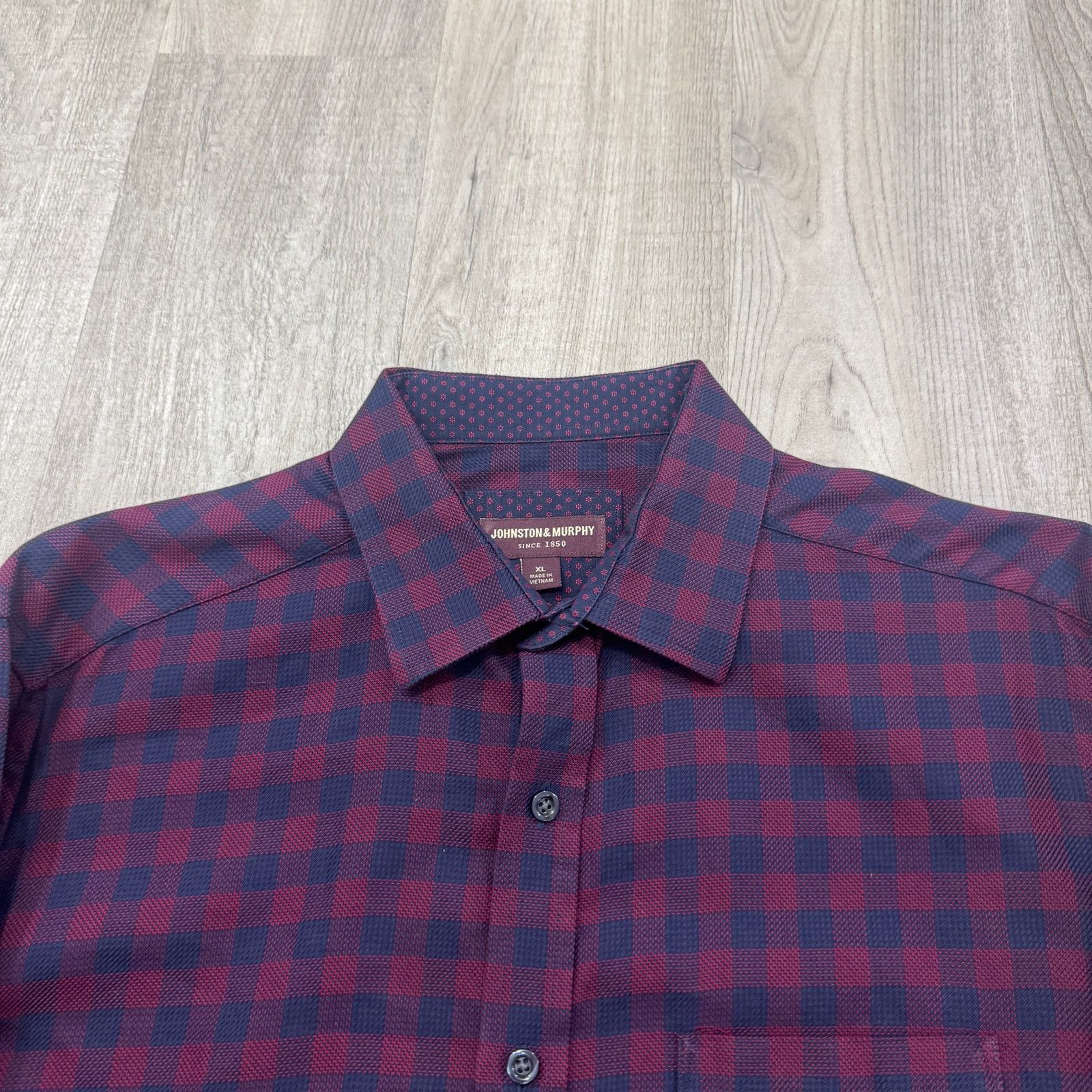 Johnston & Murphy Johnston & Murphy Flip Cuff Shirt Men's XL Blue Red Plaid Size US XL / EU 56 / 4 - 1 Thumbnail