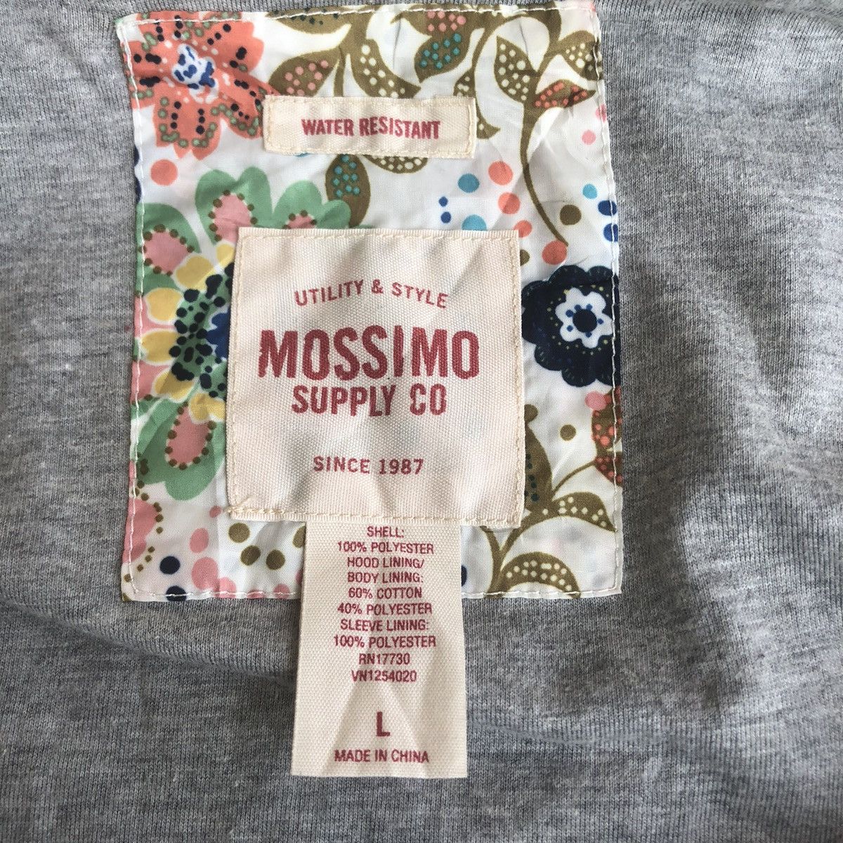 Mossimo Massimo Water Resistant Flower Design Zipper Hodie Size L / US 10 / IT 46 - 5 Thumbnail