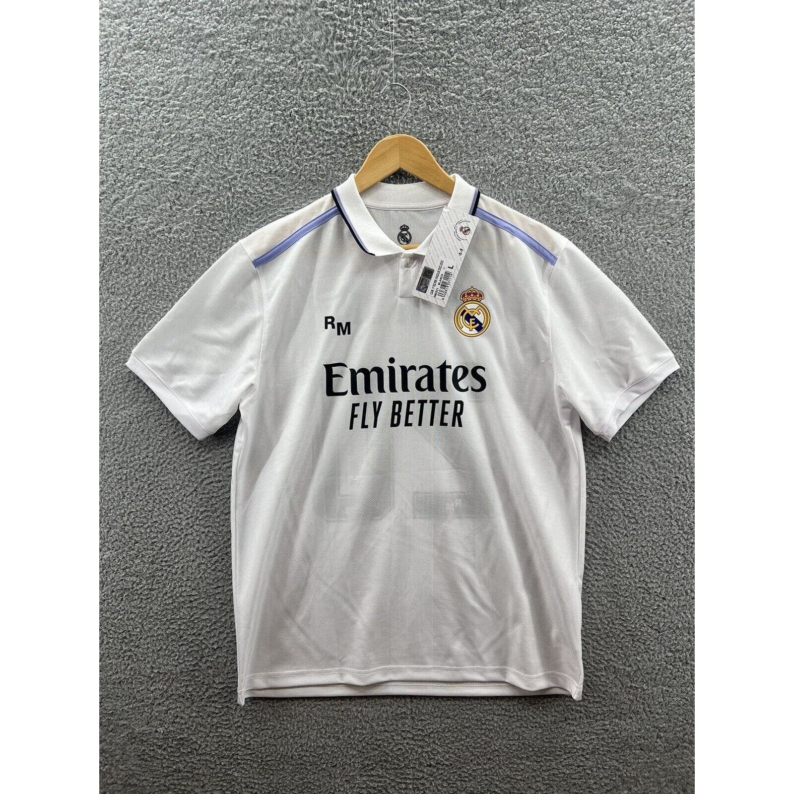 image of Real Madrid Emirates Fly Better Vini Jr. White Jersey Large, Men's