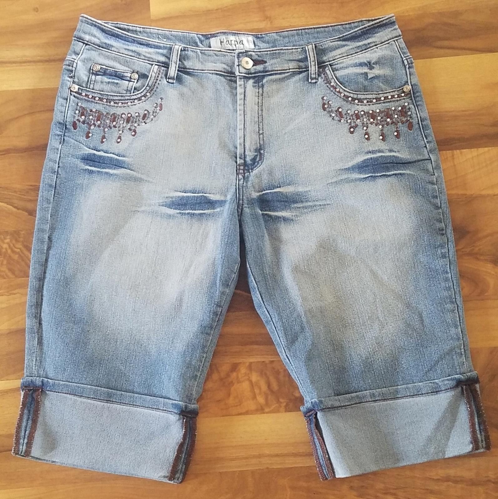 Other Harpa Faded Blue Embellished Women's Shorts Size 14 Size 36" / US 14 / IT 50 - 1 Thumbnail