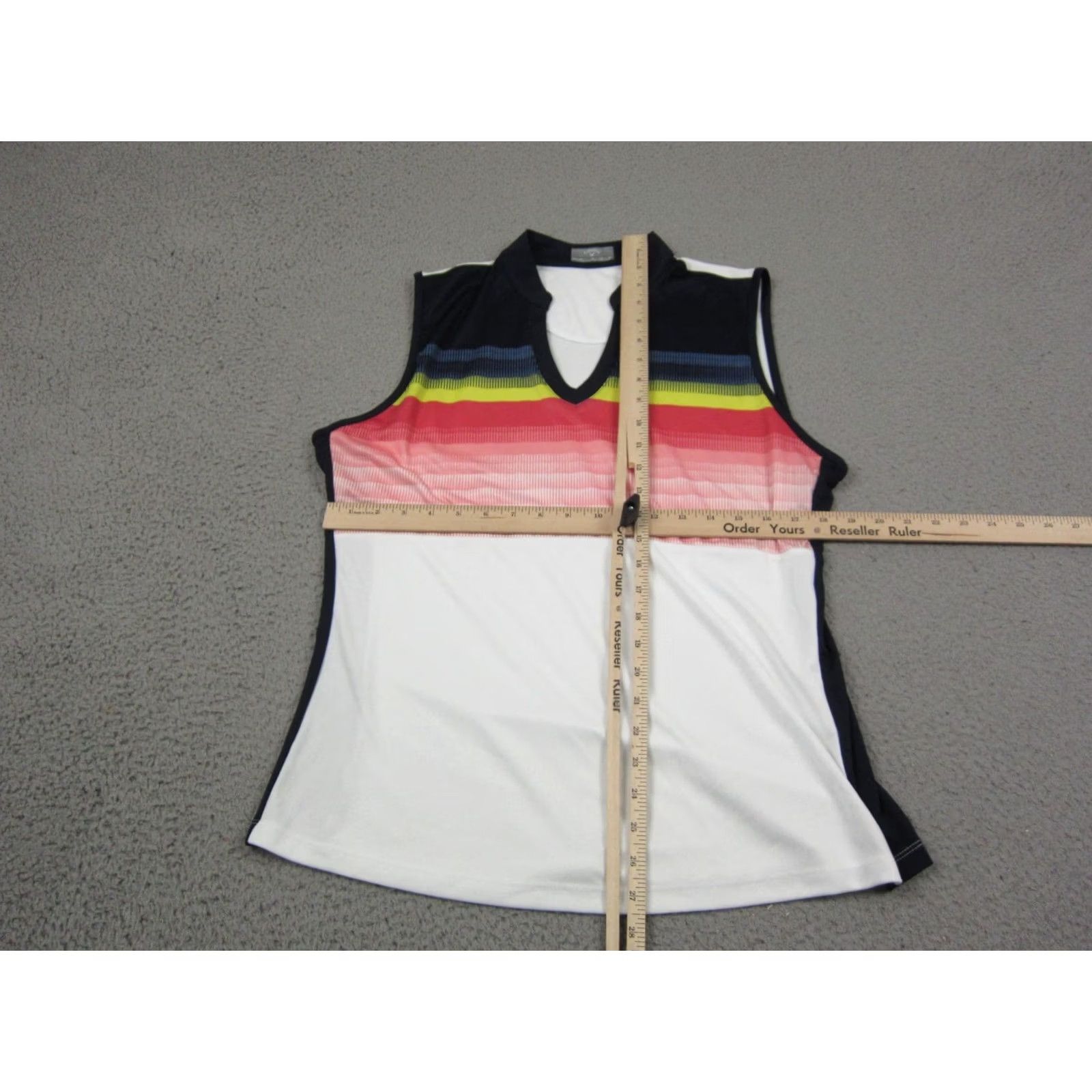 Callaway Callaway Shirt Womens XL White Striped Opti-Dri Golf Tank Sleeveless Classic Breathable Summer Casual Womens XL Size XL / US 12-14 / IT 48-50 - 4 Thumbnail