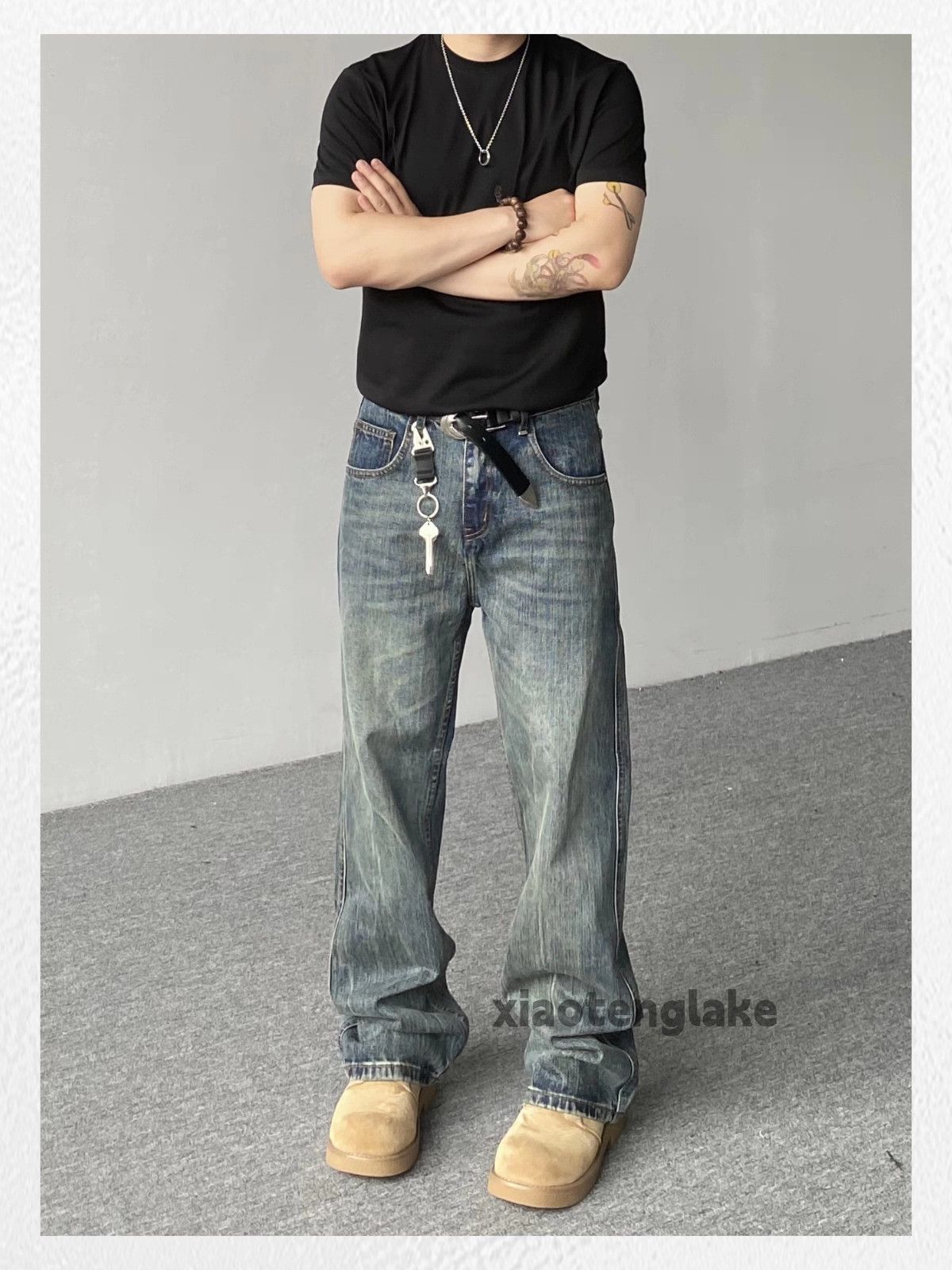 Vintage Washed faded cleanfit yuppie bootcut loose hiphop jeans Size US 30 / EU 46 - 3 Thumbnail