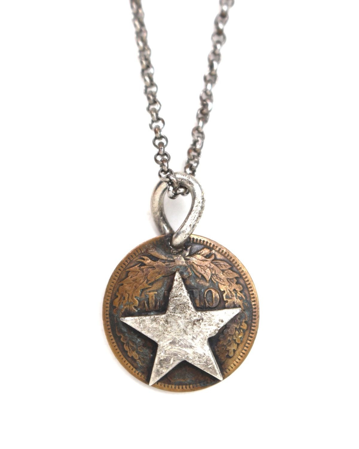 Vintage 1905 INDIAN HEAD PENNY STAR CHARM PENDANT NECKLACE Size ONE SIZE - 3 Thumbnail