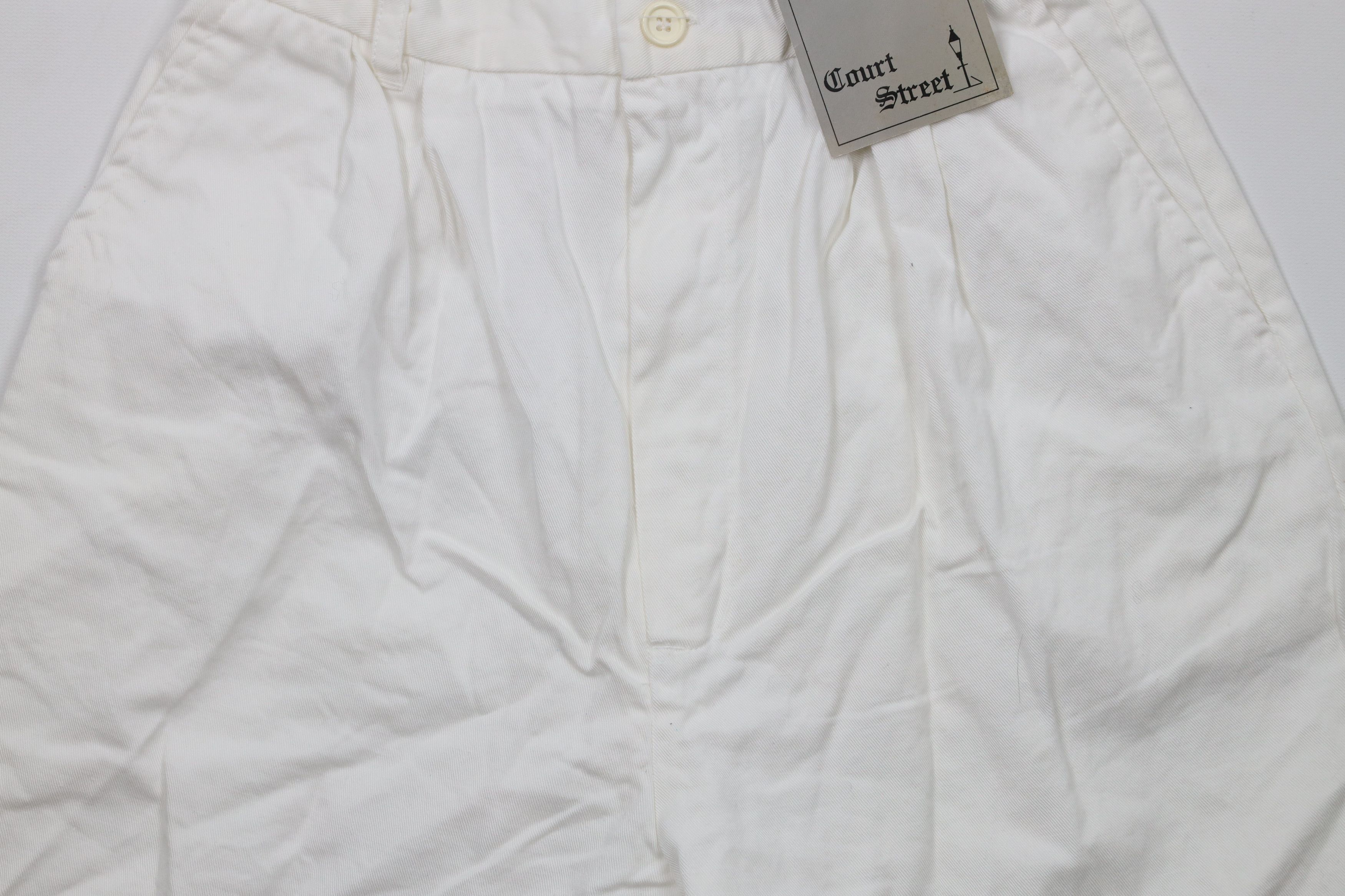 Vintage Deadstock Vintage 90s Streetwear Cuffed Shorts White Cotton Size 36" / US 14 / IT 50 - 3 Thumbnail