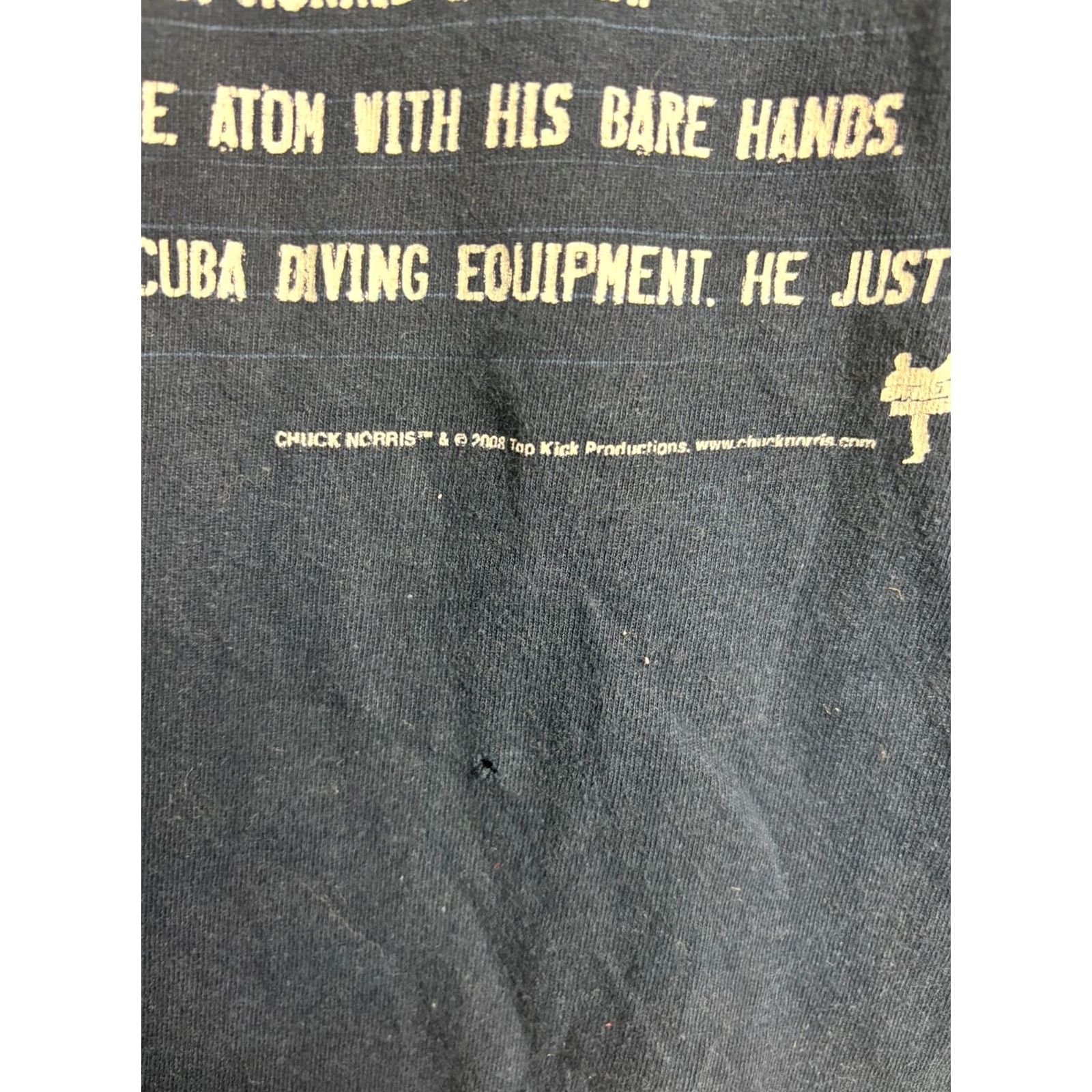 Vintage Chuck Norris Facts T-Shirt M Blue 2000s Graphic Cotton Crew Neck Men Size US M / EU 48-50 / 2 - 4 Thumbnail