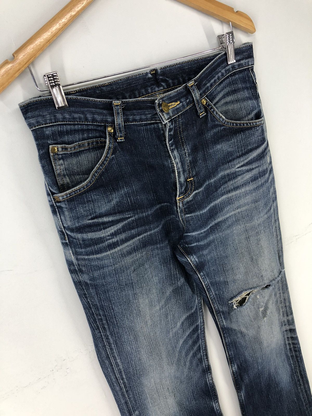Lee Vintage Lee Rider Distressed Faded Blue Jeans Size US 31 - 3 Thumbnail