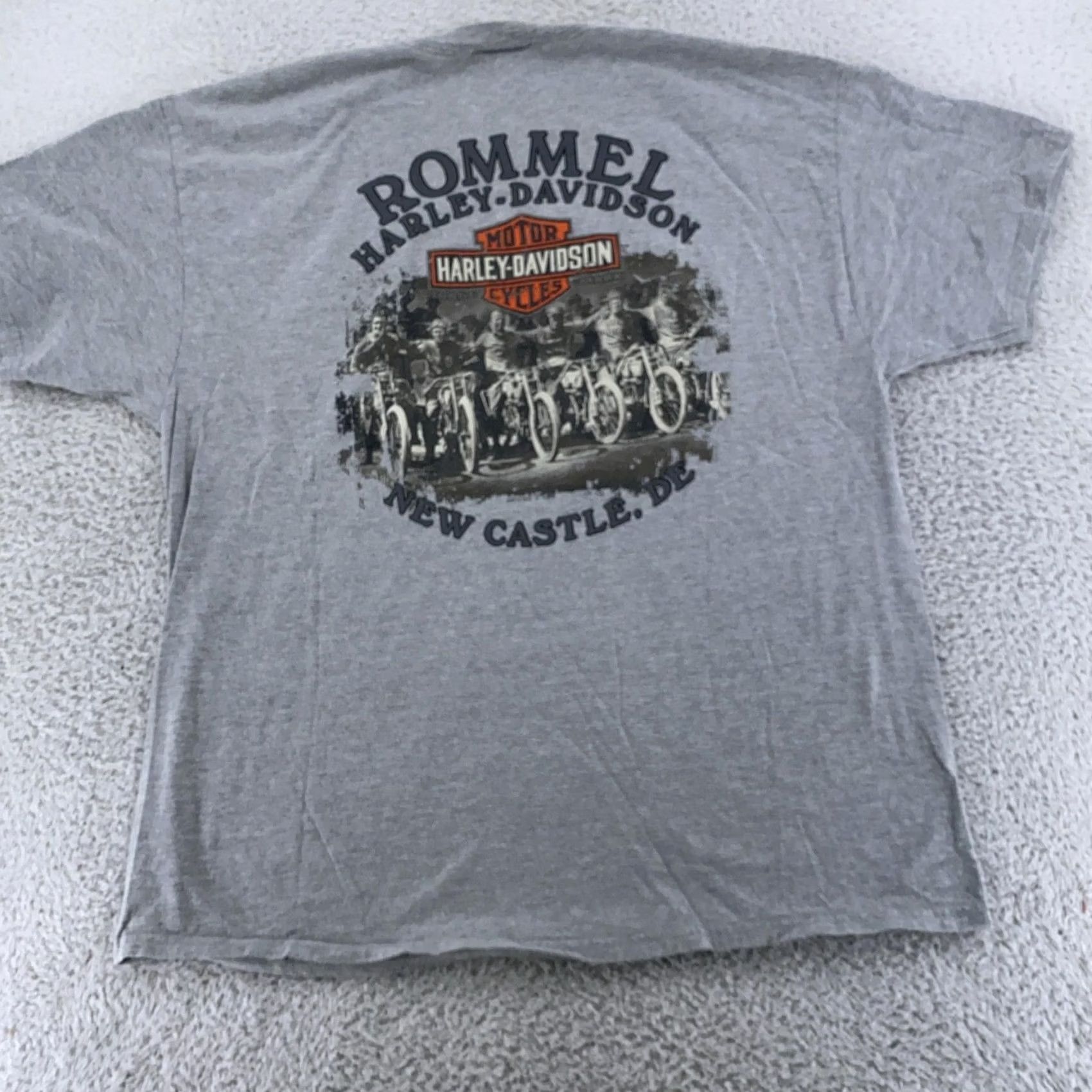 Harley Davidson Harley-Davidson Shirt Mens L/XL Motorcycle Graphic New Castle Delaware Rommel Size US L / EU 52-54 / 3 - 6 Thumbnail