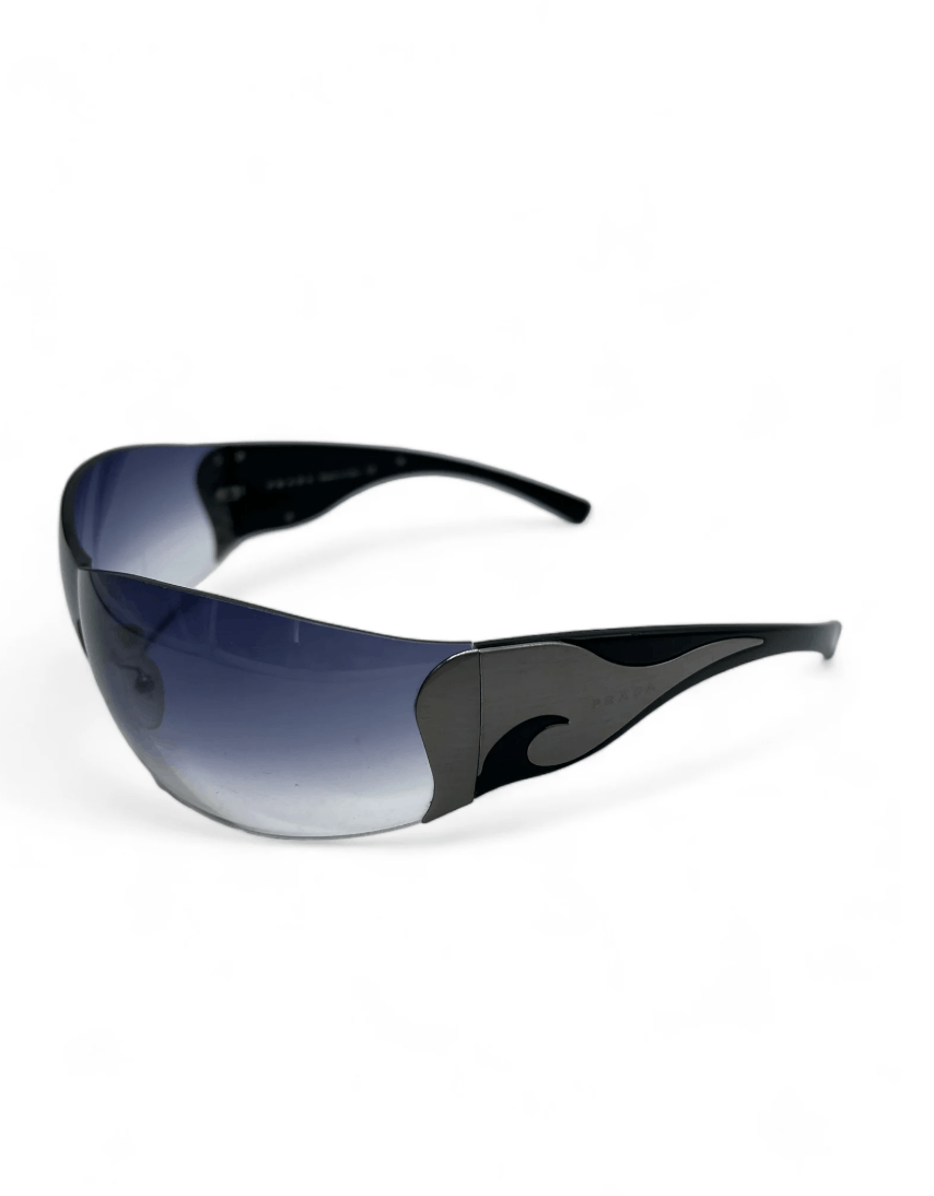 Prada PRADA Sunglasses Flame 2004 Star Fire Rectangle Wrap Shield Size ONE SIZE - 1 Thumbnail