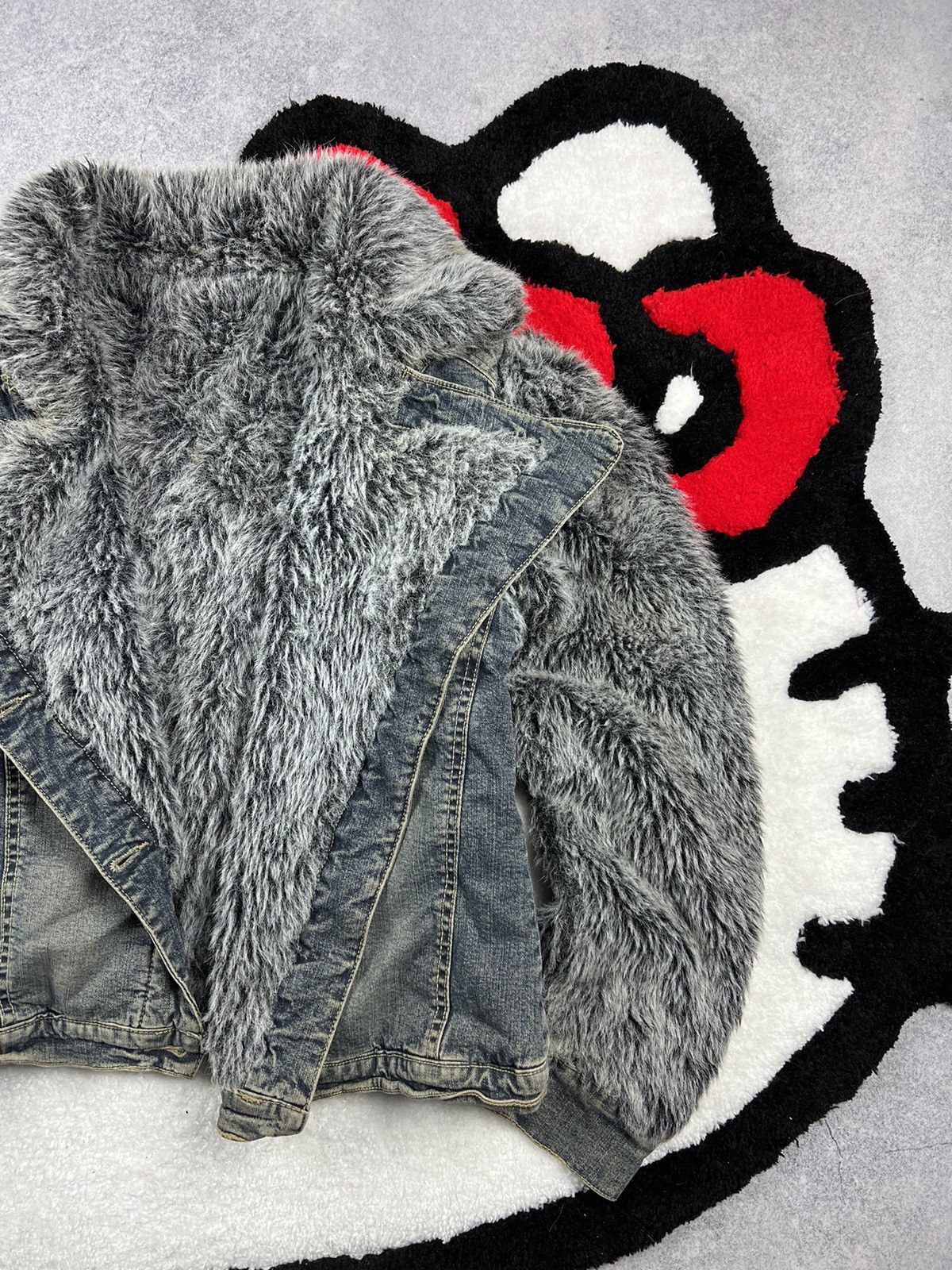 If Six Was Nine Vintage Y2K Faded Faur Fux Alt Fuzzy Rick Owens Style Jacket Size M / US 6-8 / IT 42-44 - 4 Thumbnail