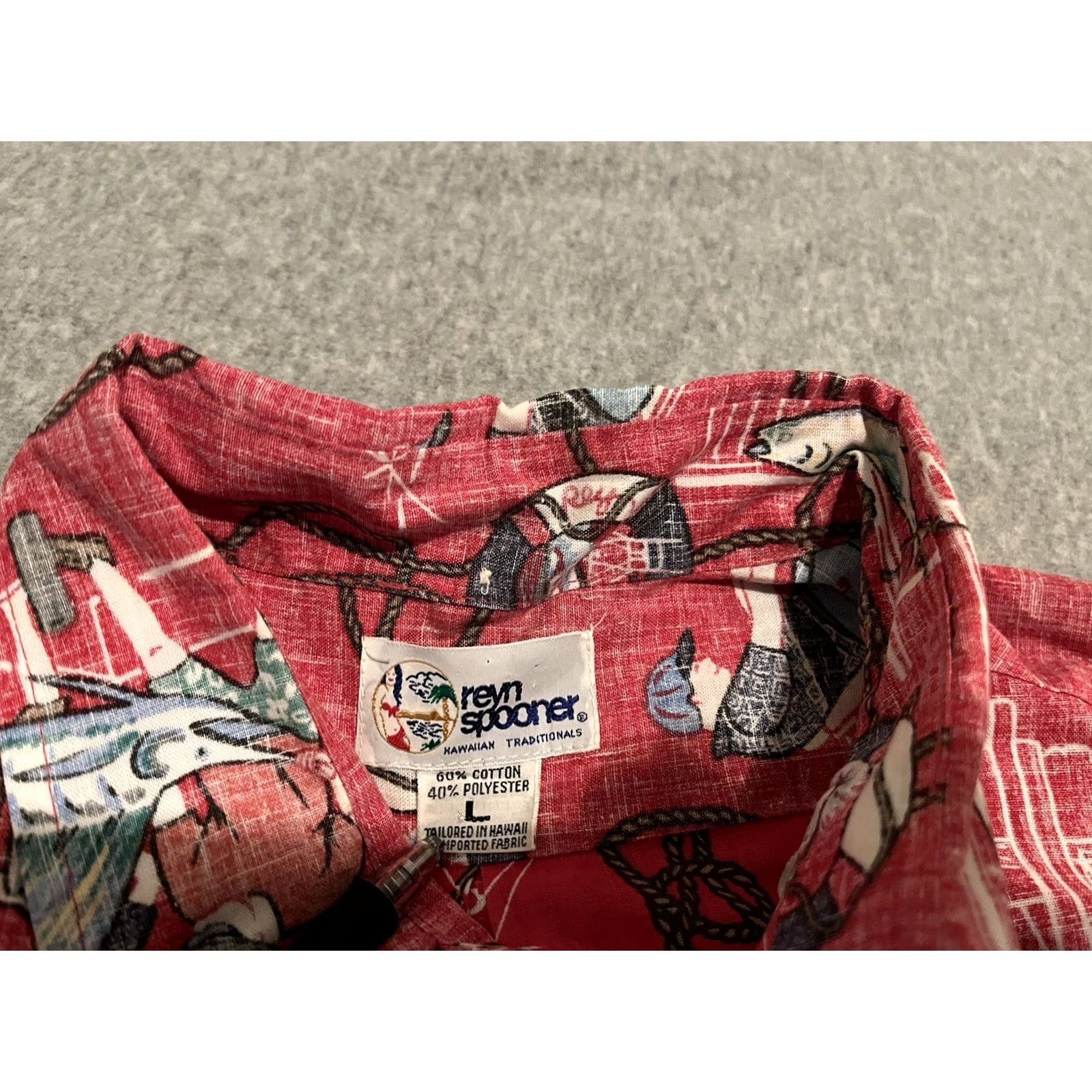 Reyn Spooner Reyn Spooner Shirt Mens Large Red Short Sleeve Nautical Beach Hawaiian Button-Up Size US L / EU 52-54 / 3 - 3 Thumbnail