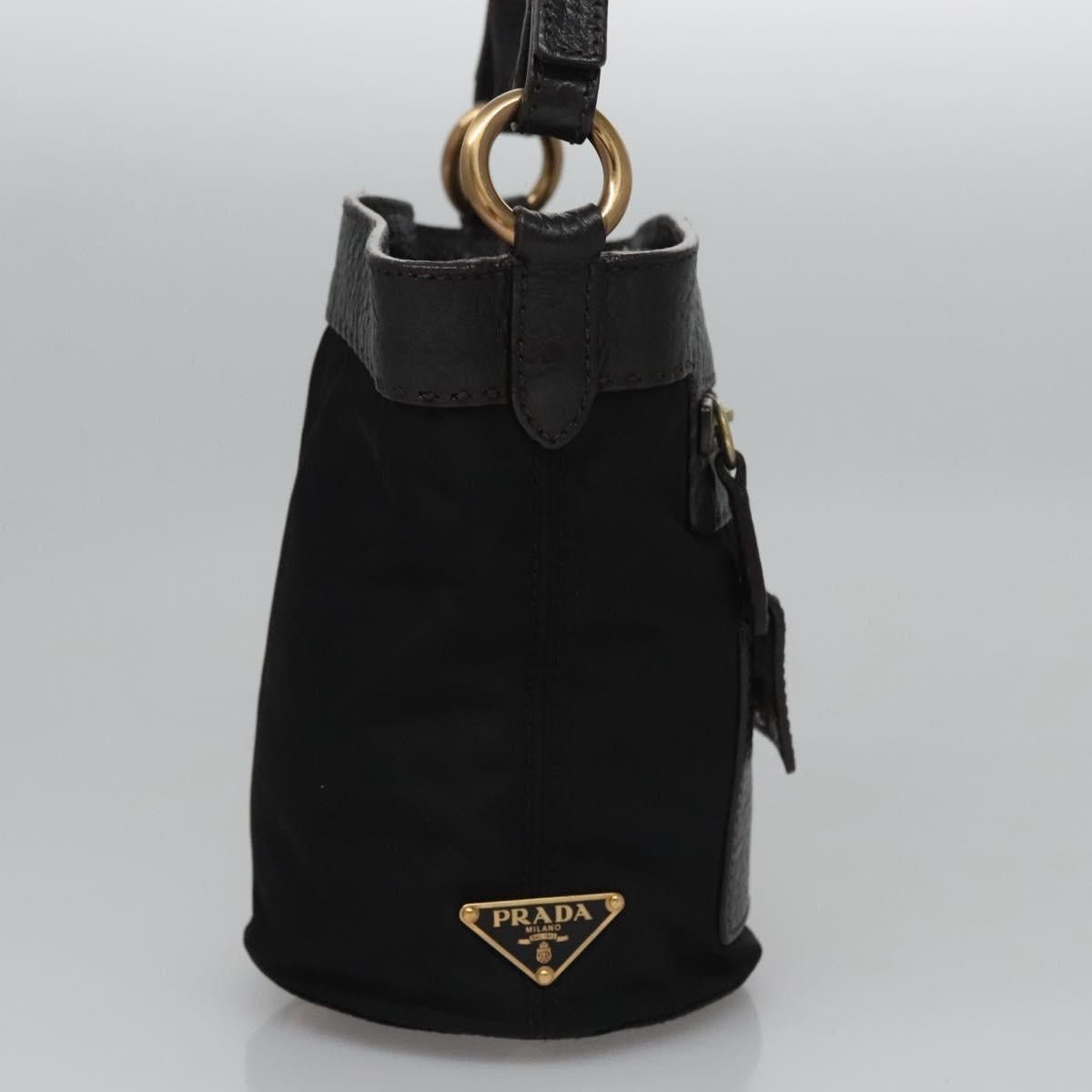 Prada PRADA Hand Bag Nylon Leather Black Gold Size ONE SIZE - 5 Thumbnail