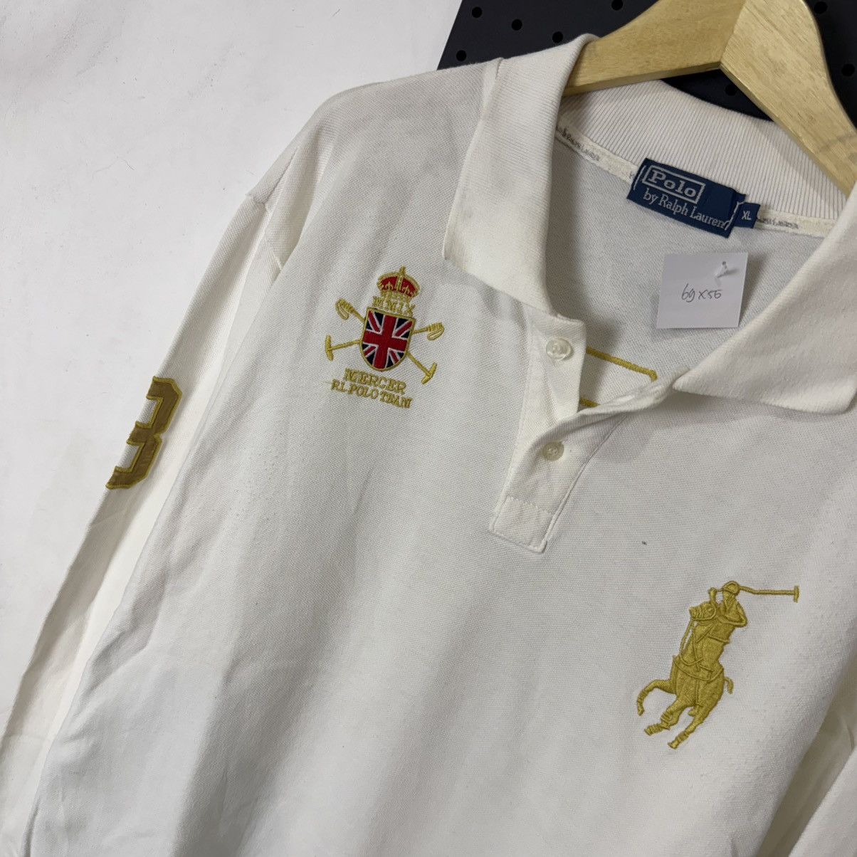 Polo Ralph Lauren POLO RALPH LAUREN golden embroidered white long poloshirt Size US XL / EU 56 / 4 - 3 Thumbnail