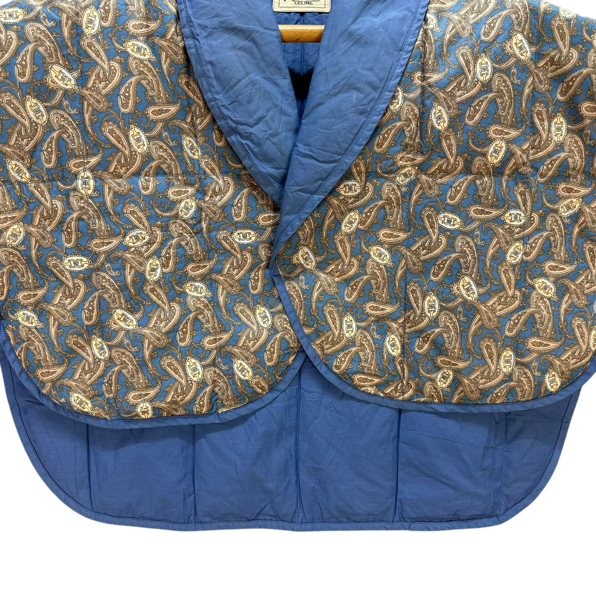 Celine Vintage CELINE Paisley Pattern Down Poncho Vest #A75-1803 Size L / US 10 / IT 46 - 3 Thumbnail