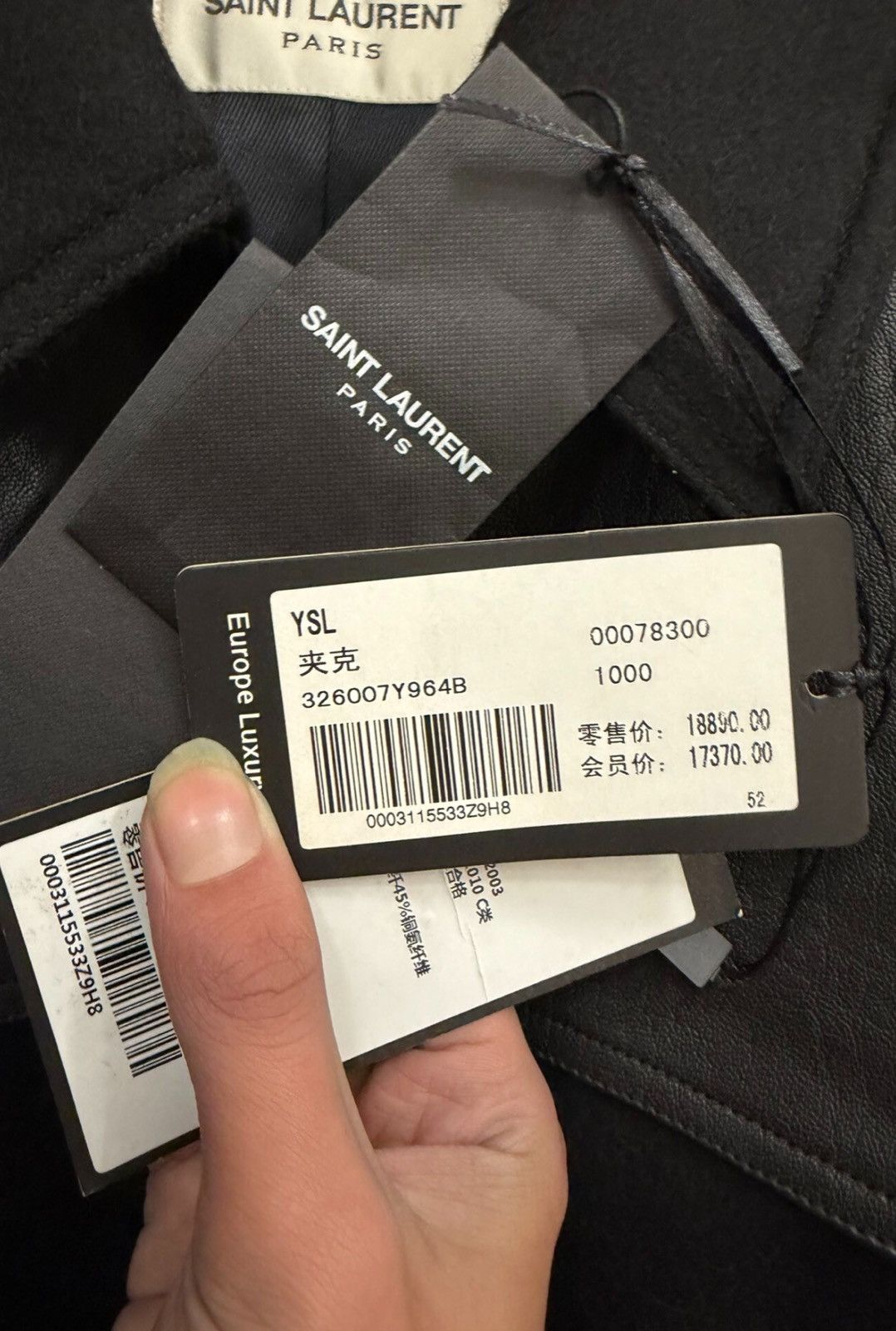 Saint Laurent Paris Saint Laurent Paris 2013FW Lambskin & Wool Spliced Jacket Size US L / EU 52-54 / 3 - 4 Thumbnail