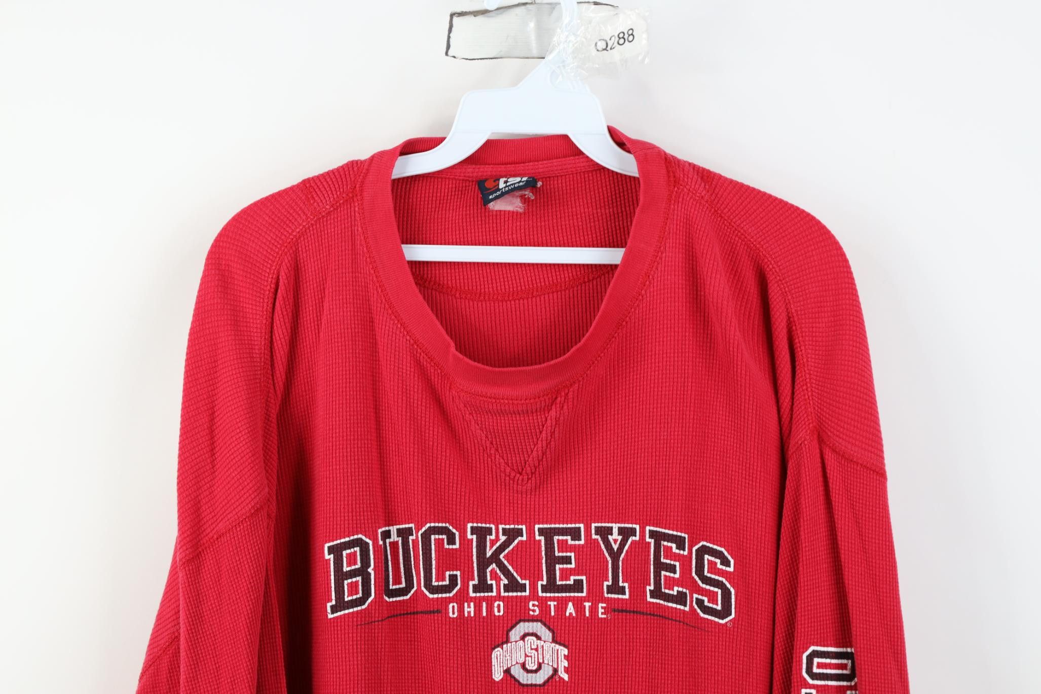 Vintage Vintage 90s Y2K Knit Ohio State University T-Shirt Red Size US XXL / EU 58 / 5 - 2 Thumbnail