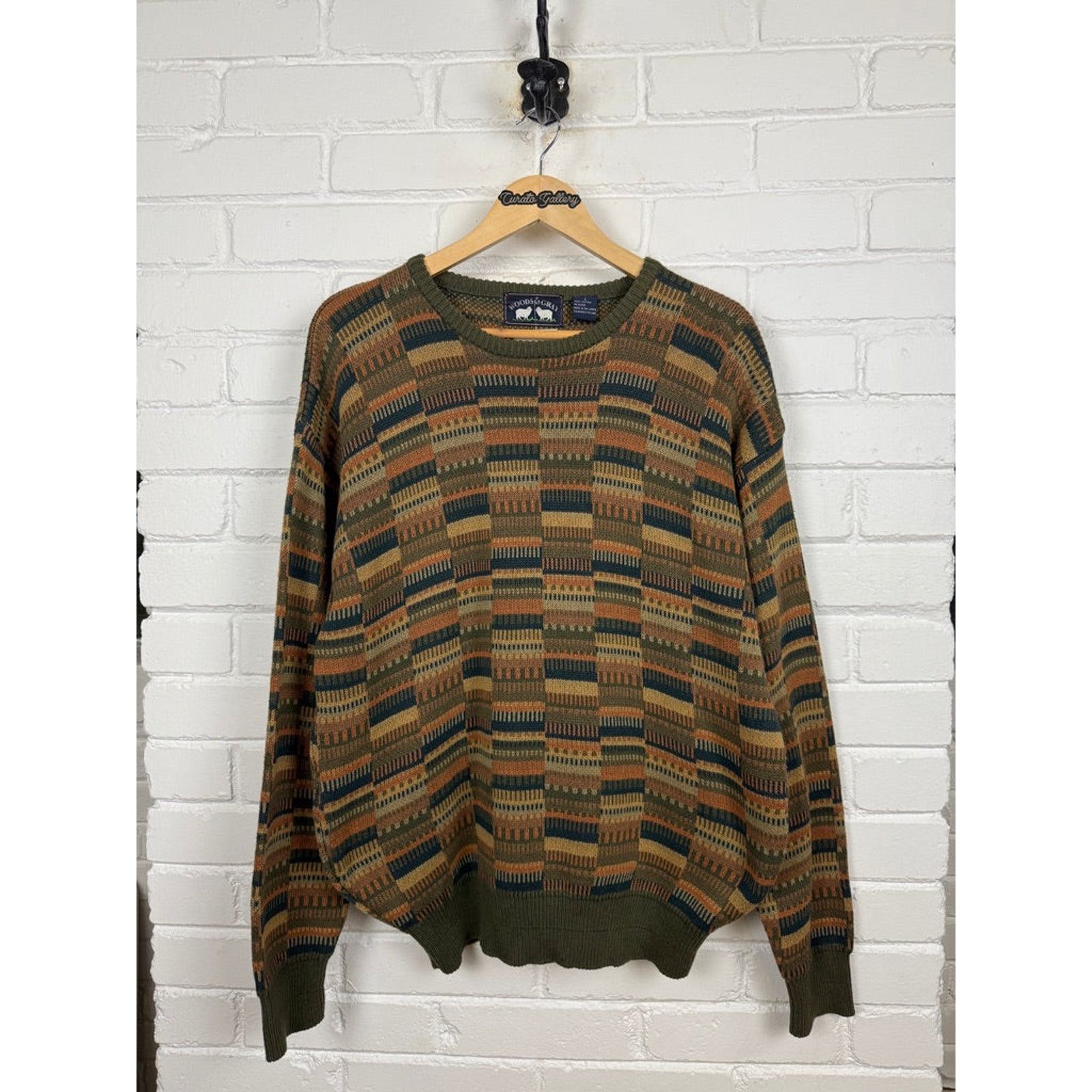 Vintage Vintage 90s Woods & Gray Russet Block Knit Sweatshirt L Size US L / EU 52-54 / 3 - 1 Thumbnail