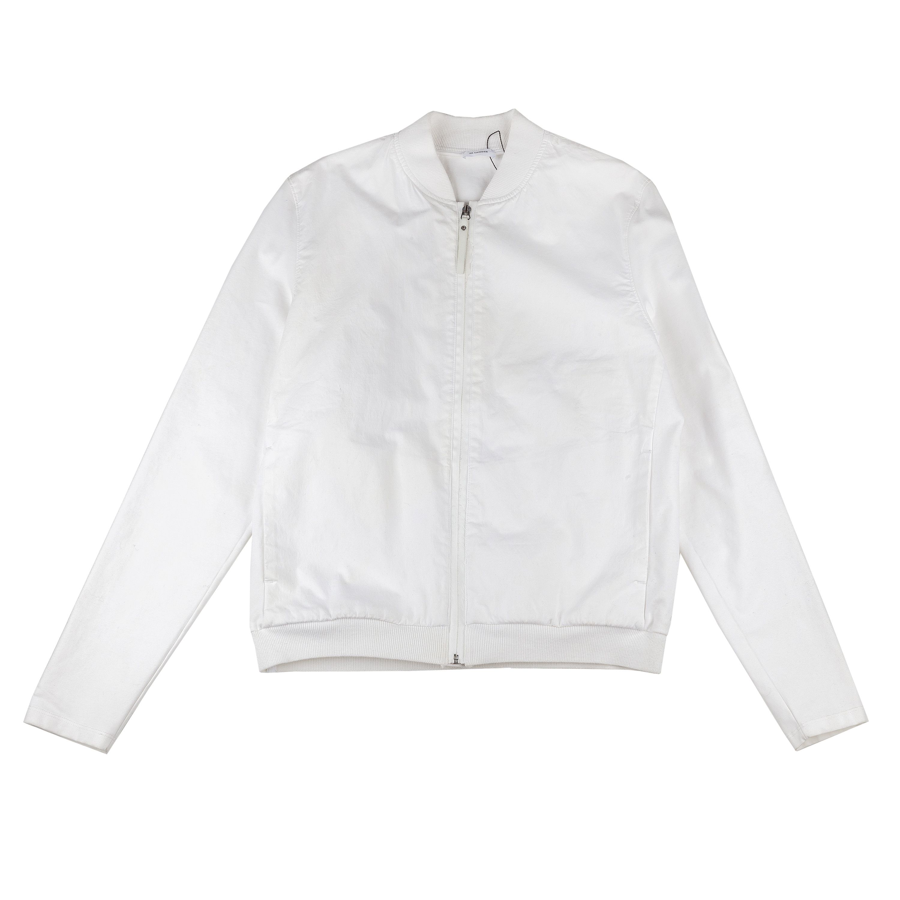 Jil Sander JIL SANDER White Cotton Bomber Jacket Size US L / EU 52-54 / 3 - 1 Thumbnail