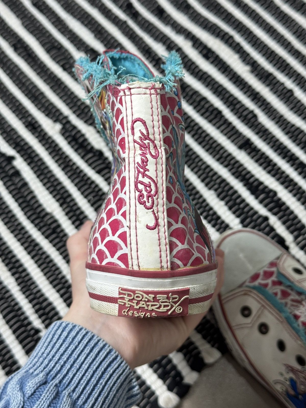 Ed Hardy VINTAGE ED HARDY AVANT GARDE 2000s HIGH TOP SNEAKERS Size US 9 / IT 39 - 4 Thumbnail