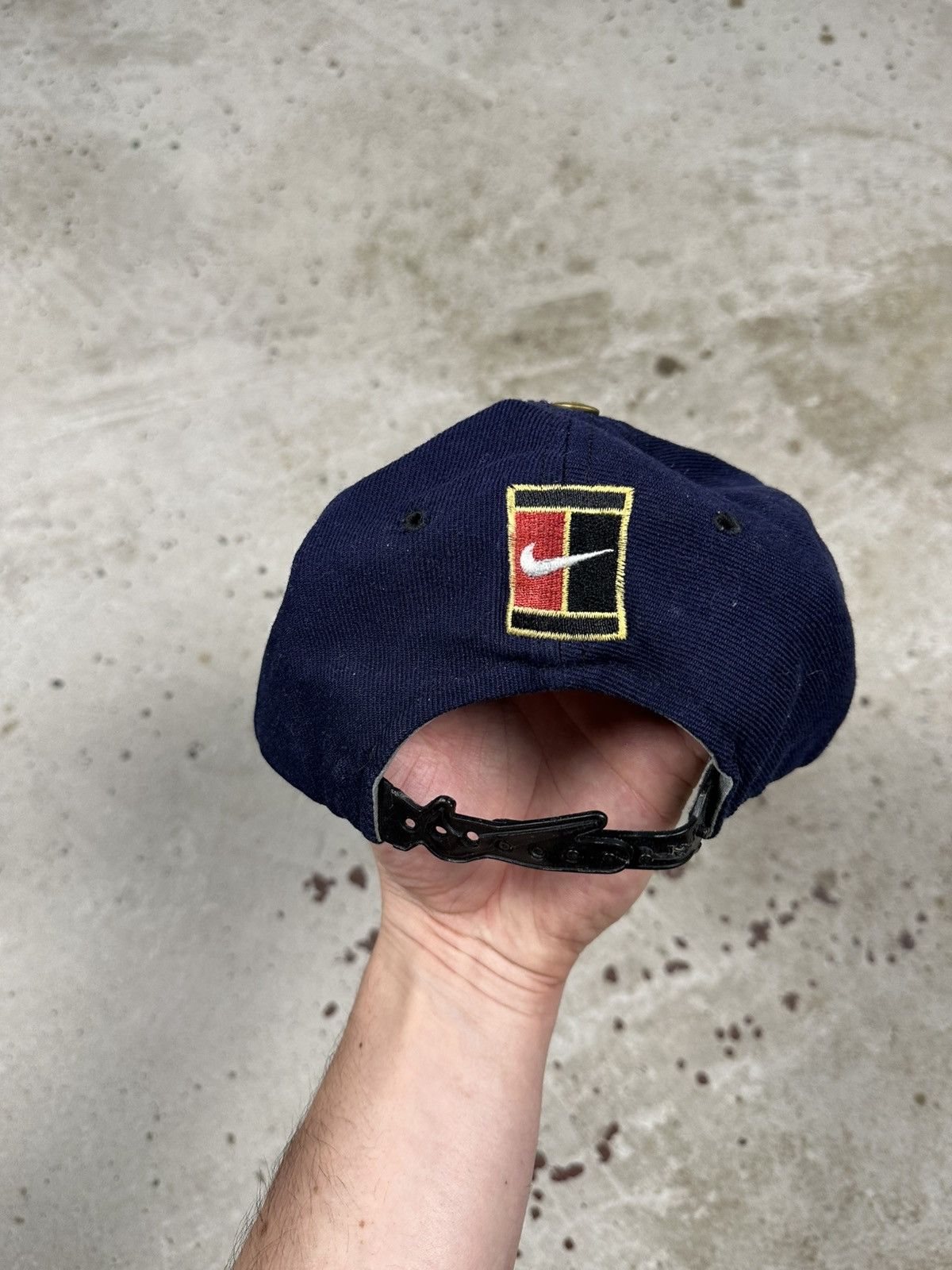 Nike Vintage 90s Nike Multi Logo Navy Hat Boot rare Size ONE SIZE - 7 Thumbnail