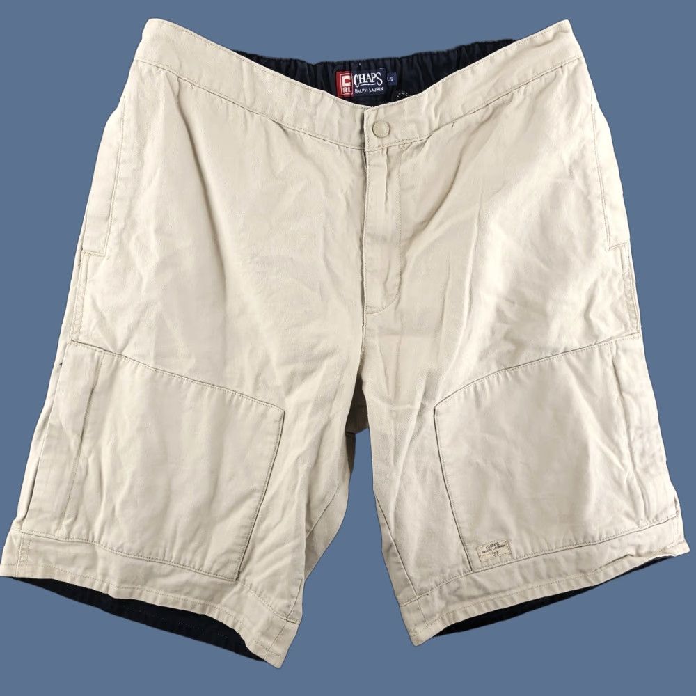 Chaps VINTAGE Chaps Cargo Shorts Mens Large Beige Canvas Baggy Workwear Size US 33 - 1 Thumbnail