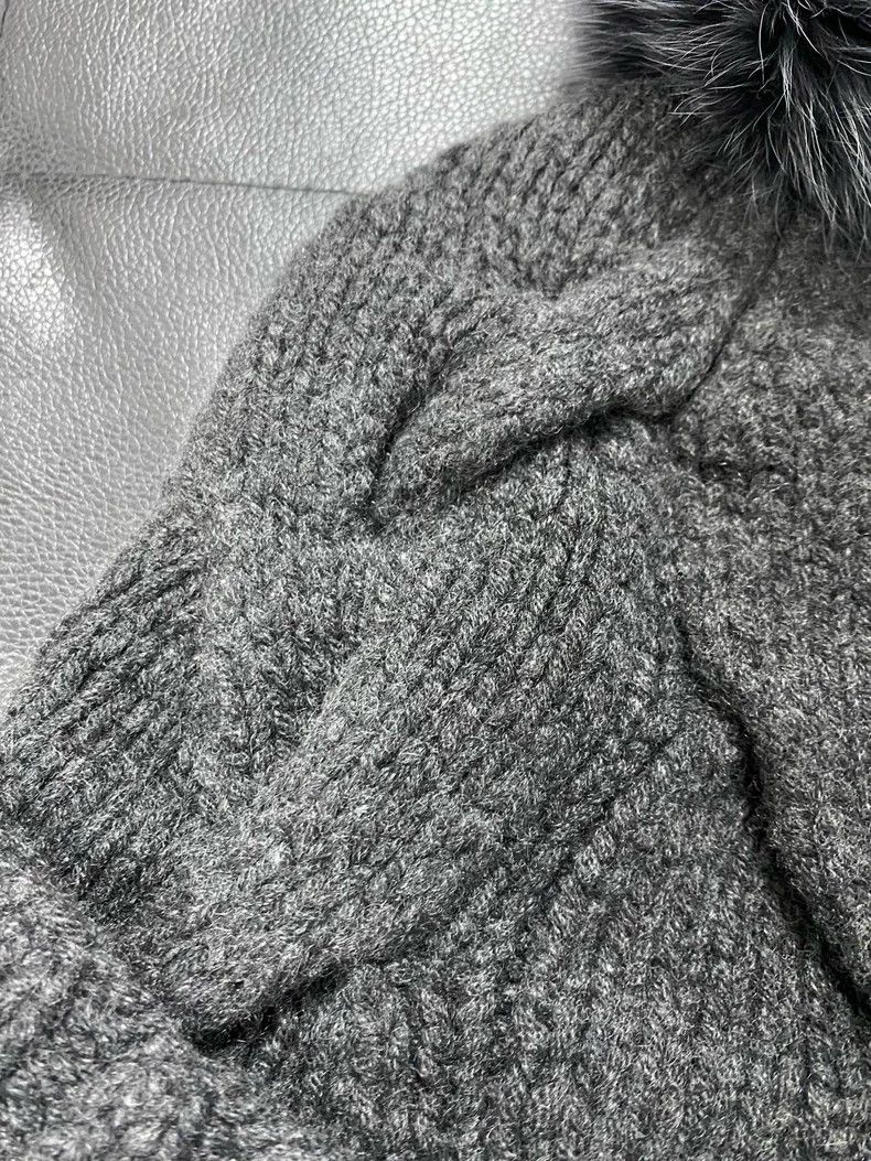 Loro Piana LORO PIANA Fur ball cashmere knitted hat Size ONE SIZE - 5 Thumbnail