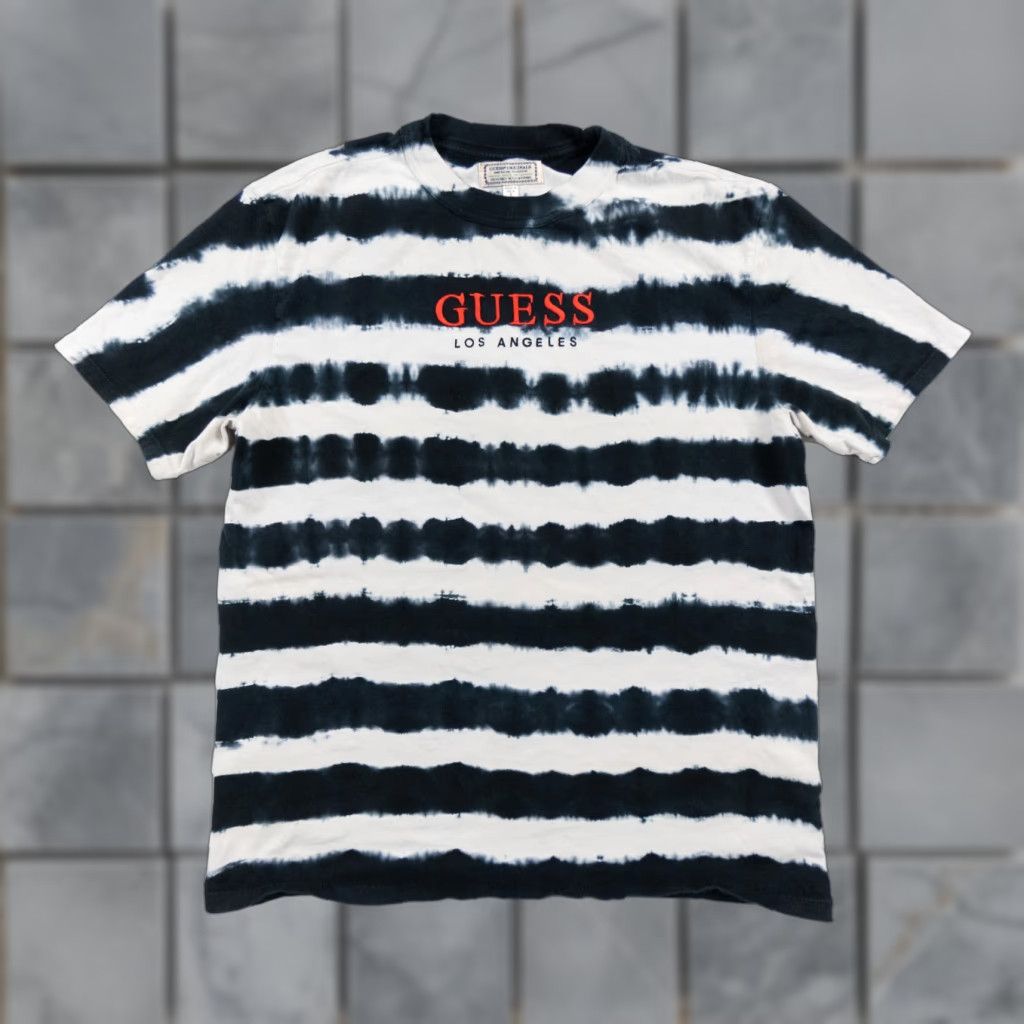 Guess GUESS Shirt Adult Small Blue Striped Crewneck Short Sleeve Tee Casual Mens Size US S / EU 44-46 / 1 - 1 Thumbnail