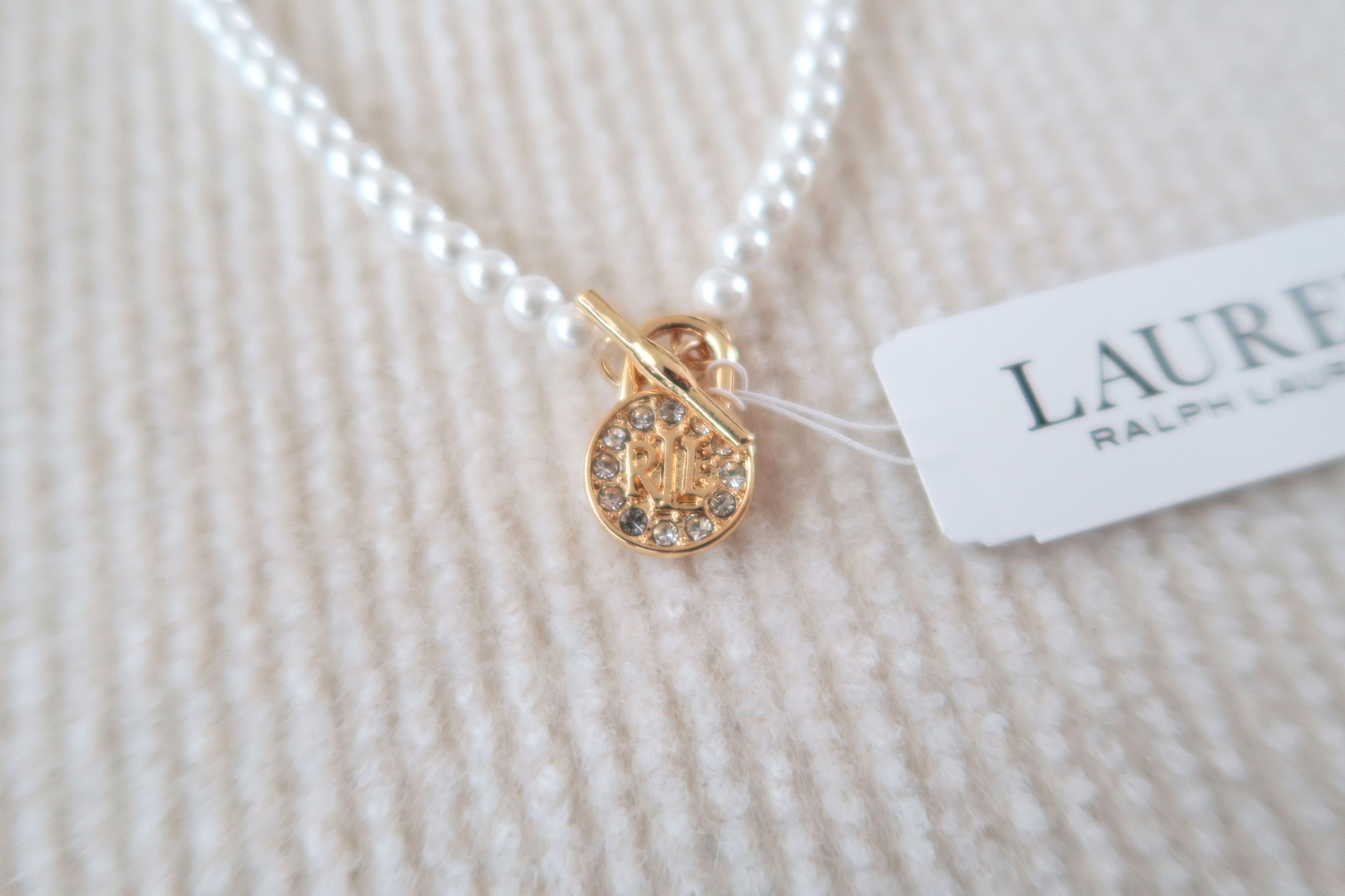 Ralph Lauren Ralph Lauren Pearl RL Logo Diamond Pendant Necklace Size ONE SIZE - 4 Thumbnail