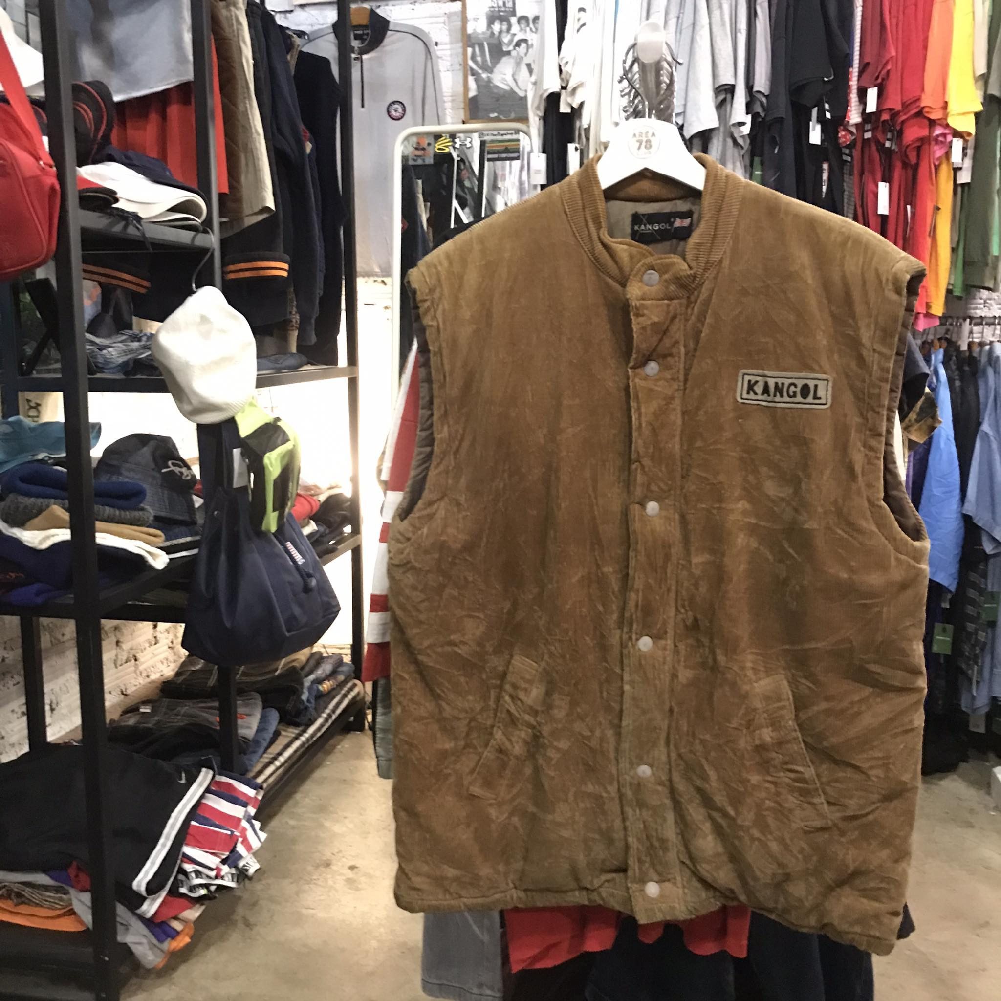 Vintage Kangol Corduroy Vest Jacket Logo 90s | Grailed