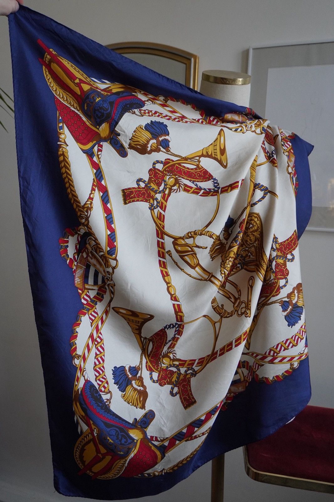 Other Vintage Feliciani 100% Silk Scarf Sailor, Hand‑Rolled Hem Size ONE SIZE - 2 Thumbnail