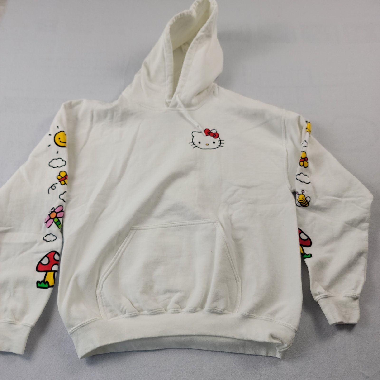 SAYHELLO Hello Kitty Sanrio Unisex Hoodie White Sz L (576) Size L / US 10 / IT 46 - 1 Thumbnail