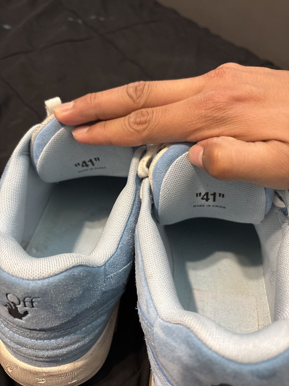 Off-White Off White "Out of Office" Vintage Suede White Light Blue Size US 8 / EU 41 - 3 Thumbnail