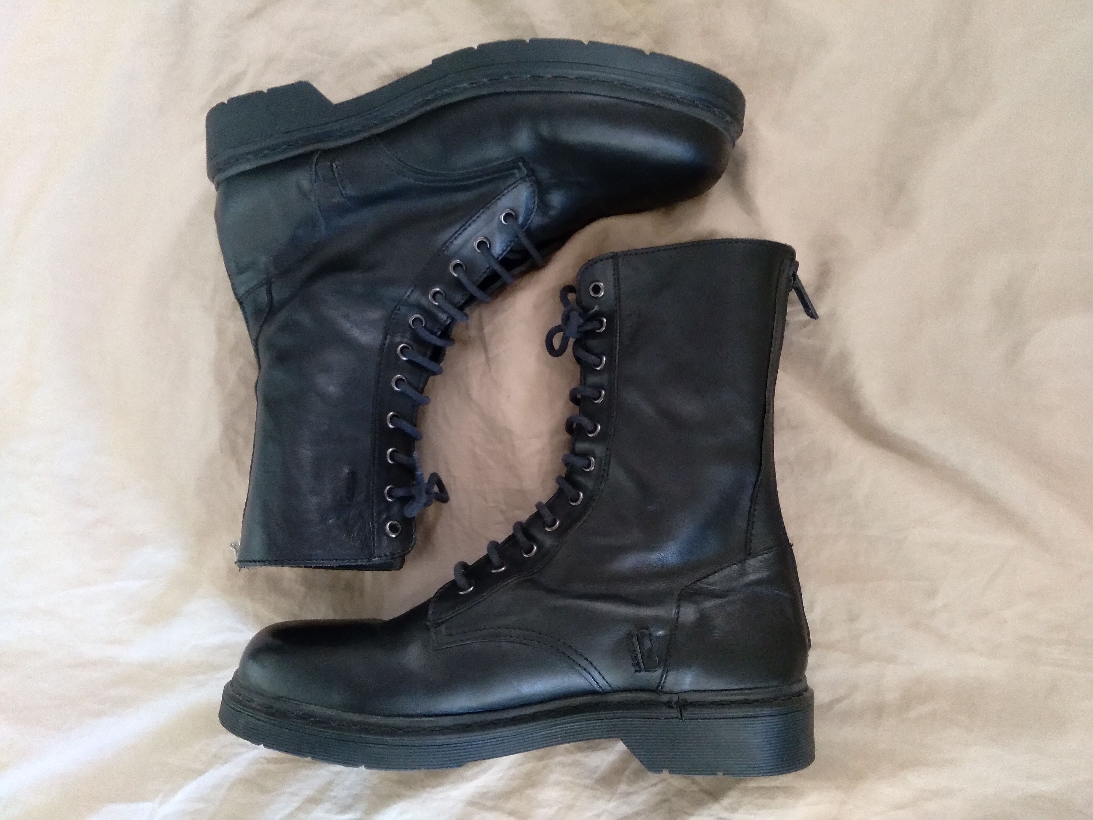 Diesel Black Gold Combat Boots Leather Black Italy size 43 10 US Size US 10 / EU 43 - 4 Thumbnail